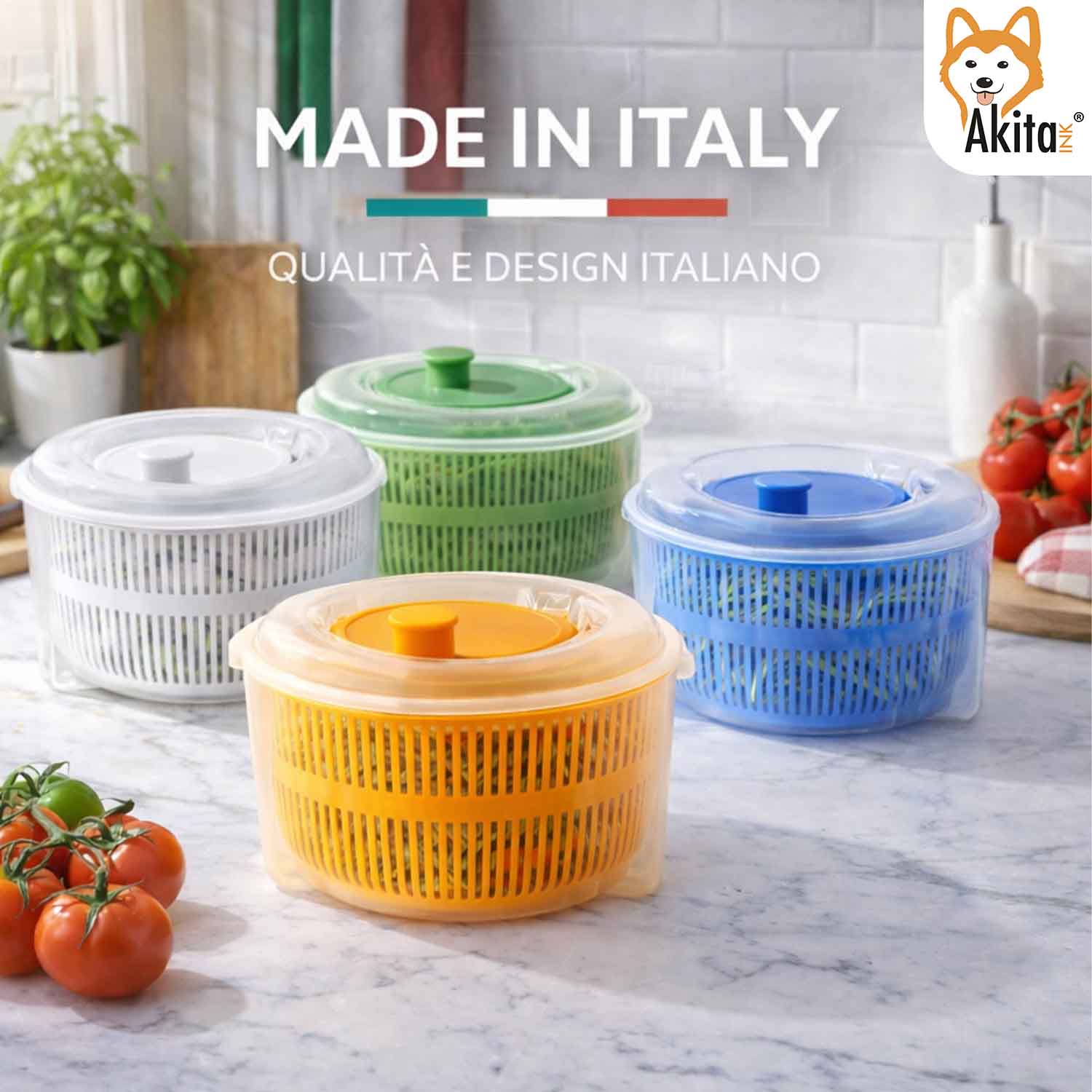 Centrifuga per Insalata 7,2 L 29 cm Colori Assortiti foto 3