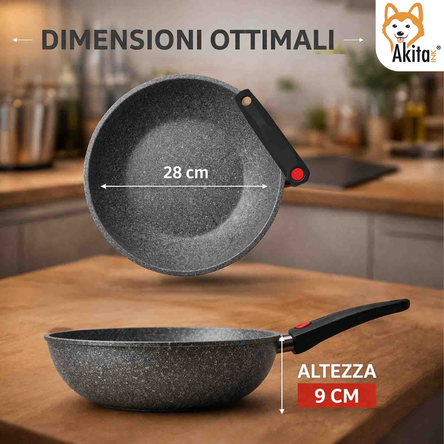 Wok Saltapasta Cuore di Pietra 28 cm Induzione Pieghevole foto 5