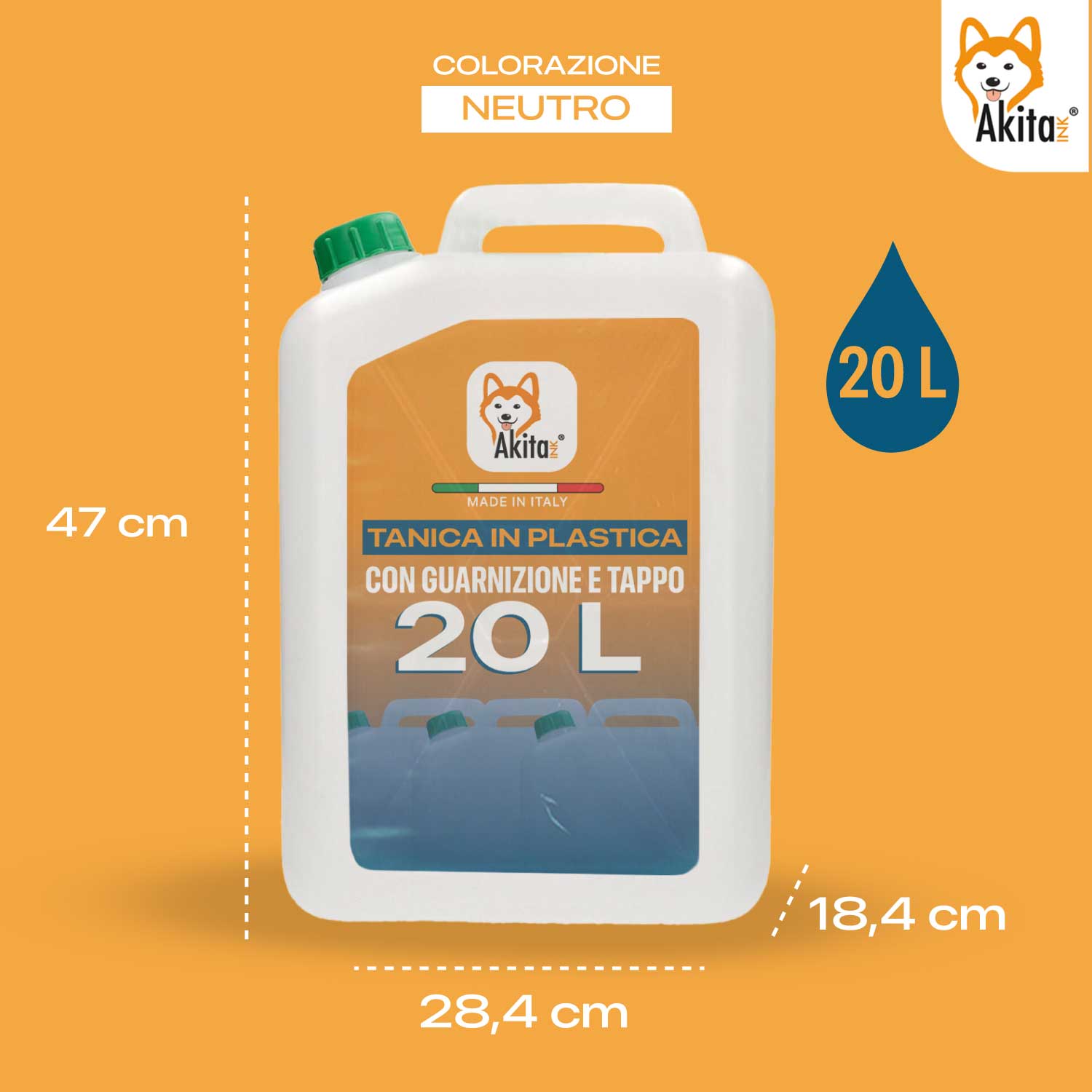 Tanica Plastica 20L Riciclata con Tappo Ermetico foto 3