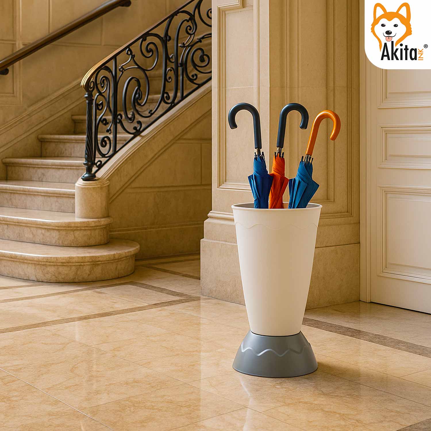 Portaombrelli Vulcano Design Moderno 50cm Grigio foto 5