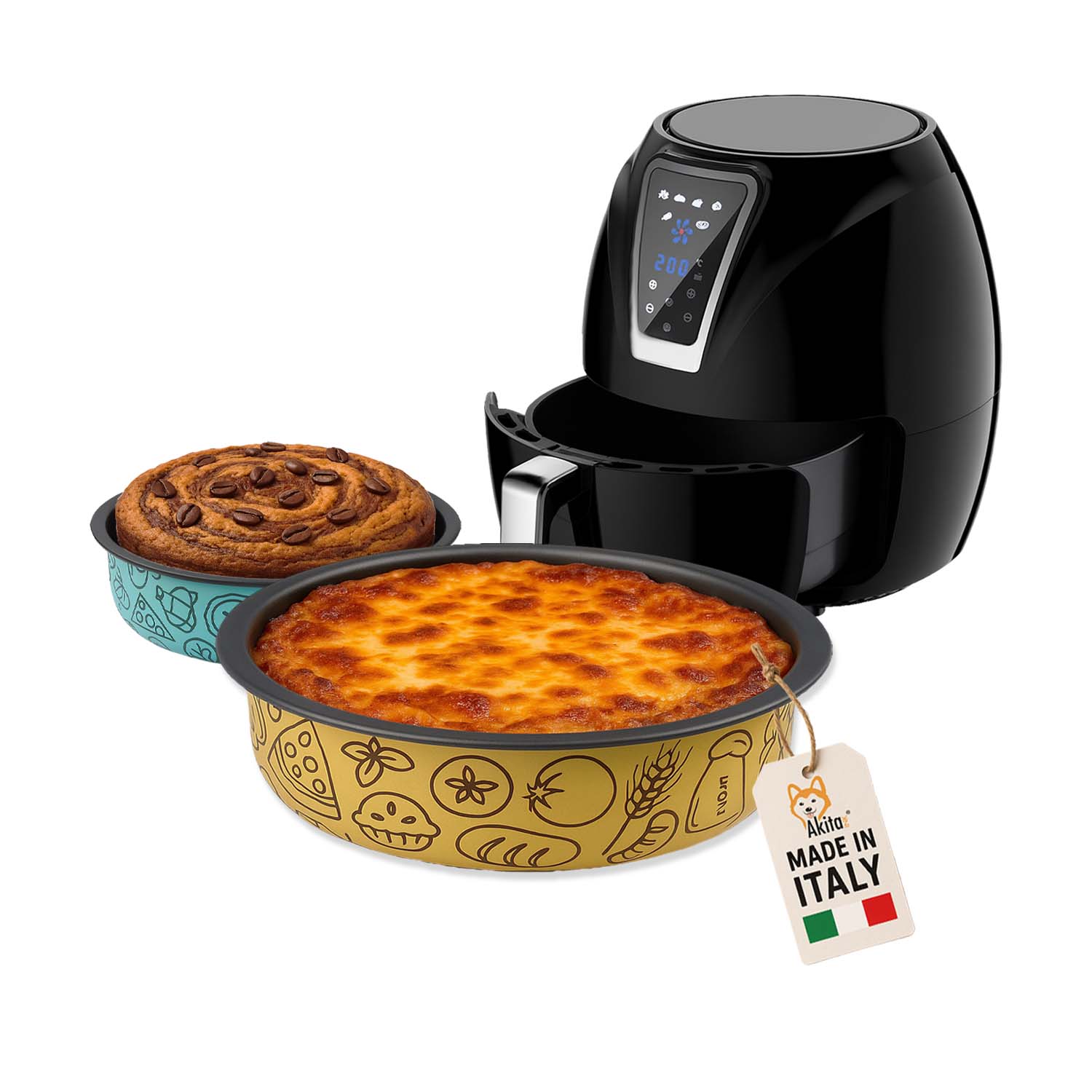 Teglia conica 19 cm antiaderente per friggitrice ad aria