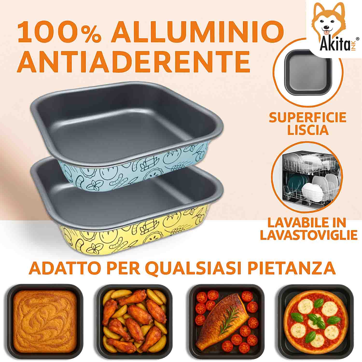 Teglia Quadrata 20,7x20,7 Antiaderente per Friggitrice ad Aria foto 3