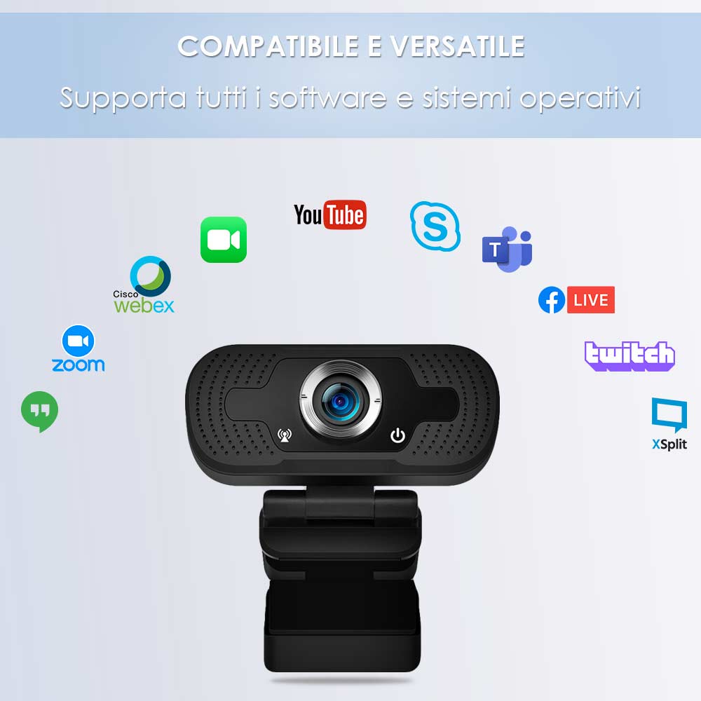 Webcam pc con microfono full hd smart working skype video camera per pc foto 4