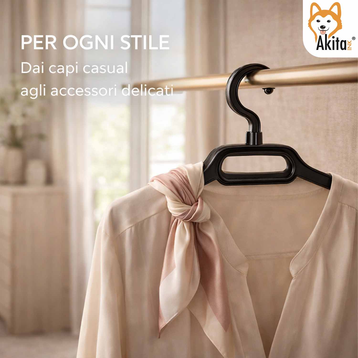 Set 24 Grucce in Plastica Nero Gancio Girevole 360 foto 6