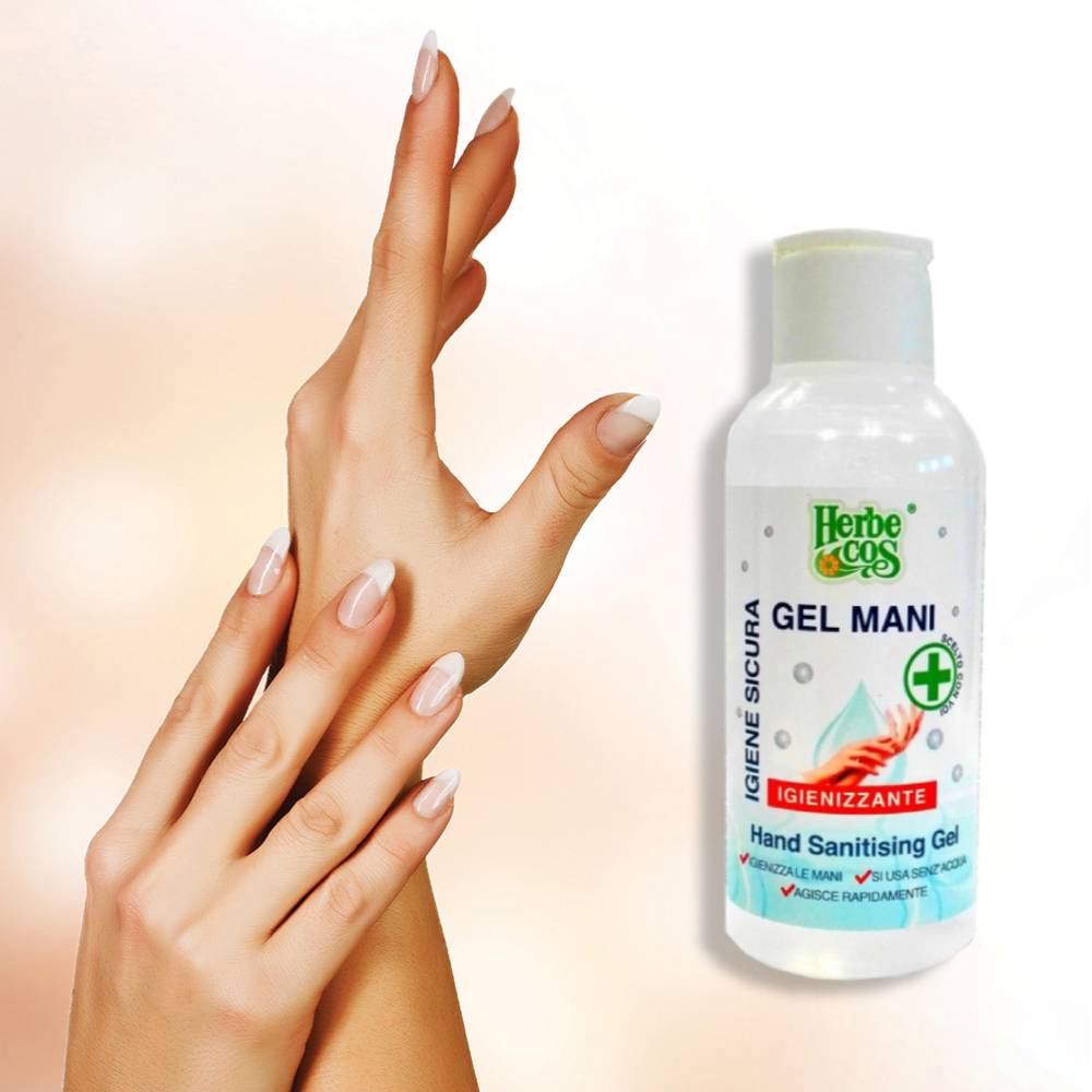 Gel igienizzante mani 4pz. 120ml antibatterico Herbe cos Igiene mani senza acqua foto 3