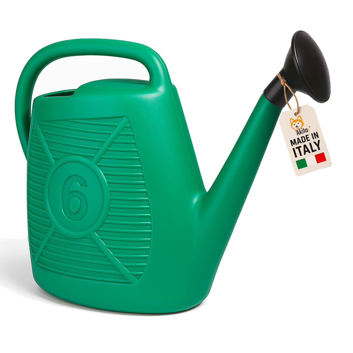 Annaffiatoio plastica riciclata 6l verde giardinaggio