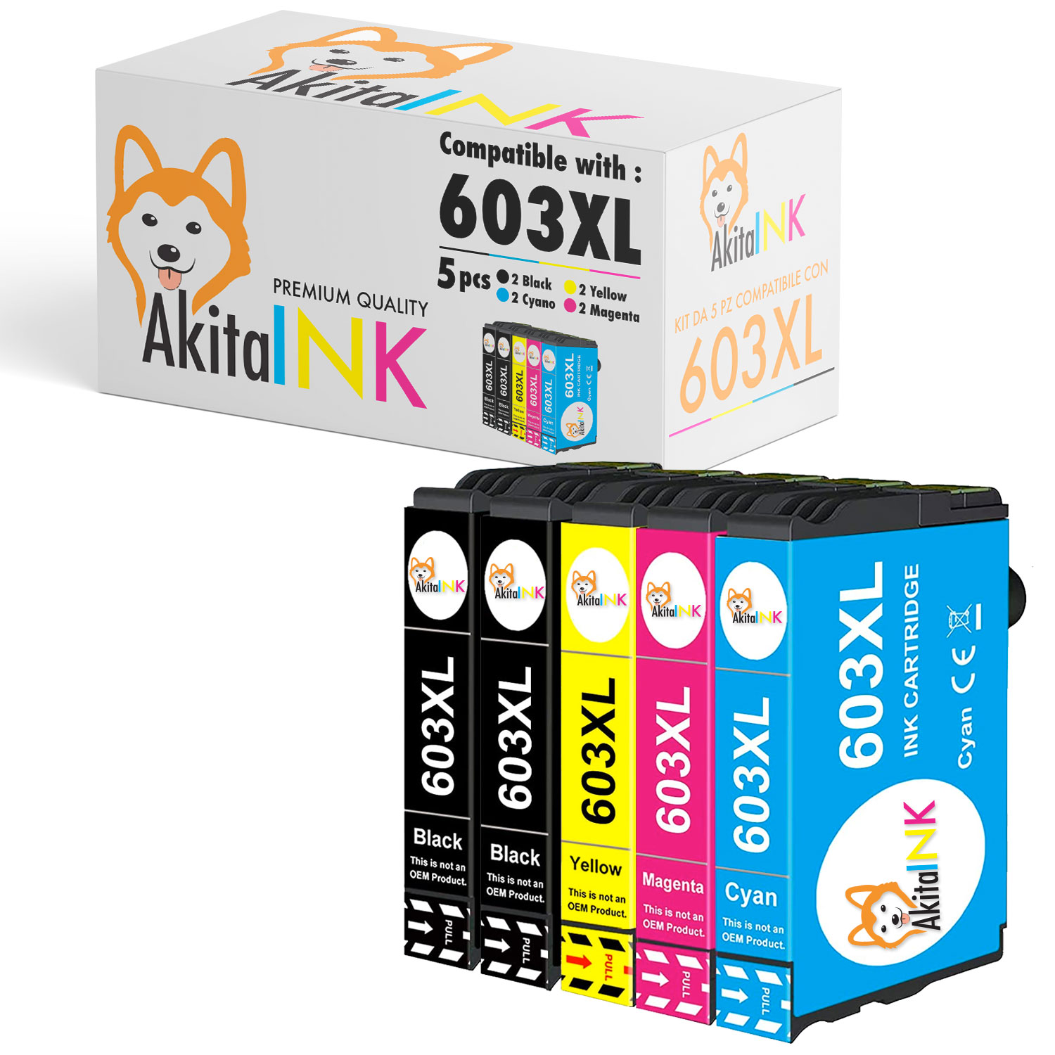 Epson 603XL 5 cartuccia compatibile (C13T03A64010) nero e colore 603 XL foto 2
