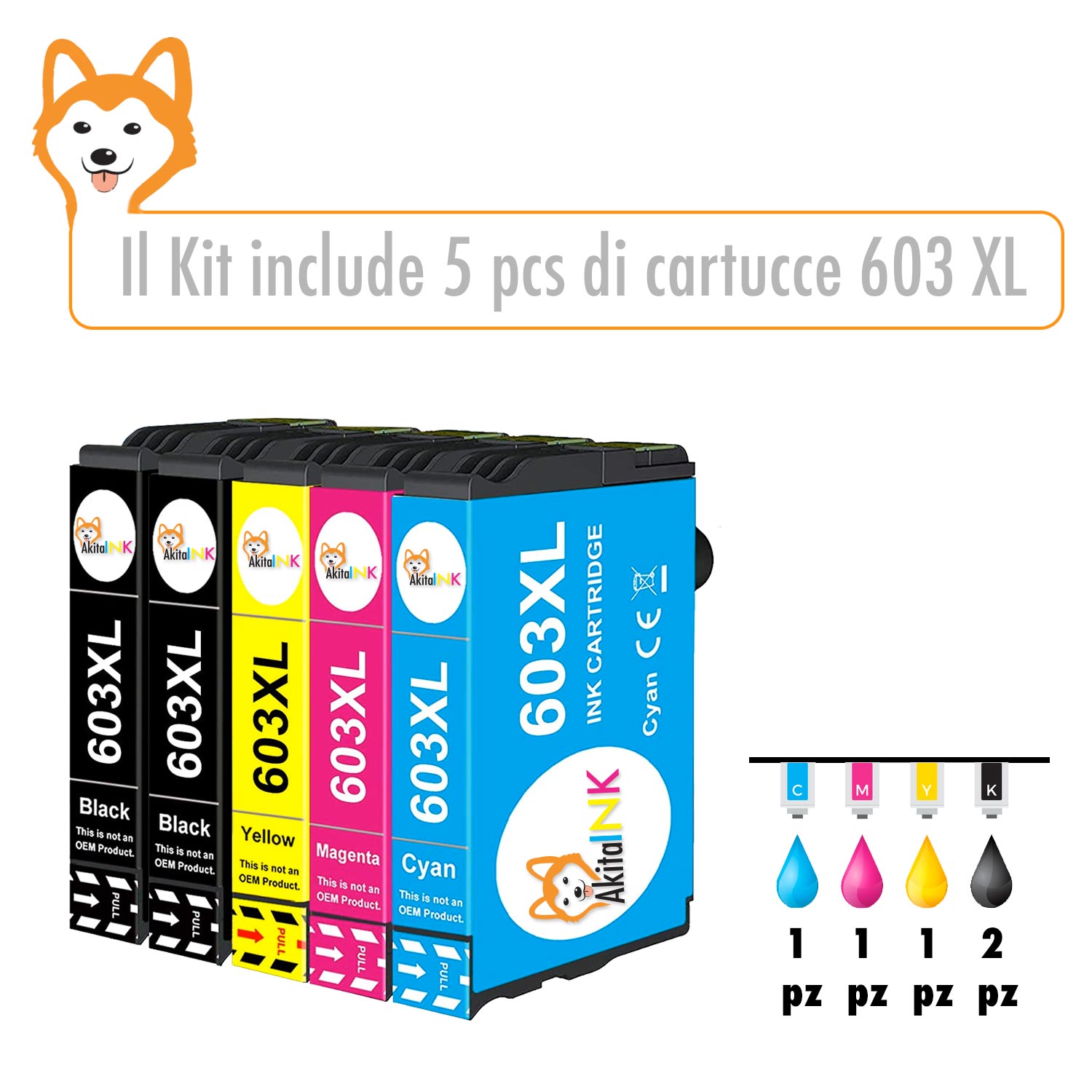 Epson 603XL 5 cartuccia compatibile (C13T03A64010) nero e colore 603 XL foto 3
