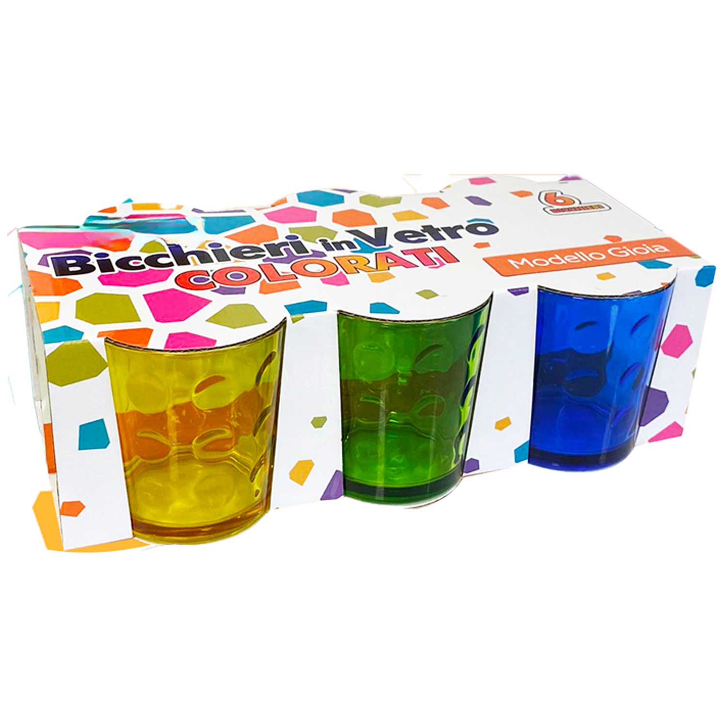 Akitaink Bicchieri acqua vetro colorati Set 6 Bicchieri, 6 pezzi cc 265 ml GIOIA foto 4