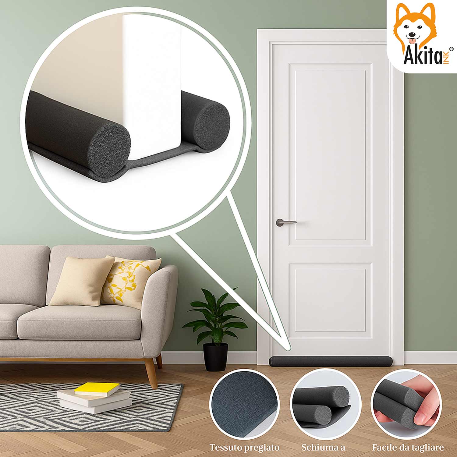Paraspifferi Sottoporta 95cm - Set 2 Pezzi Isolanti foto 4