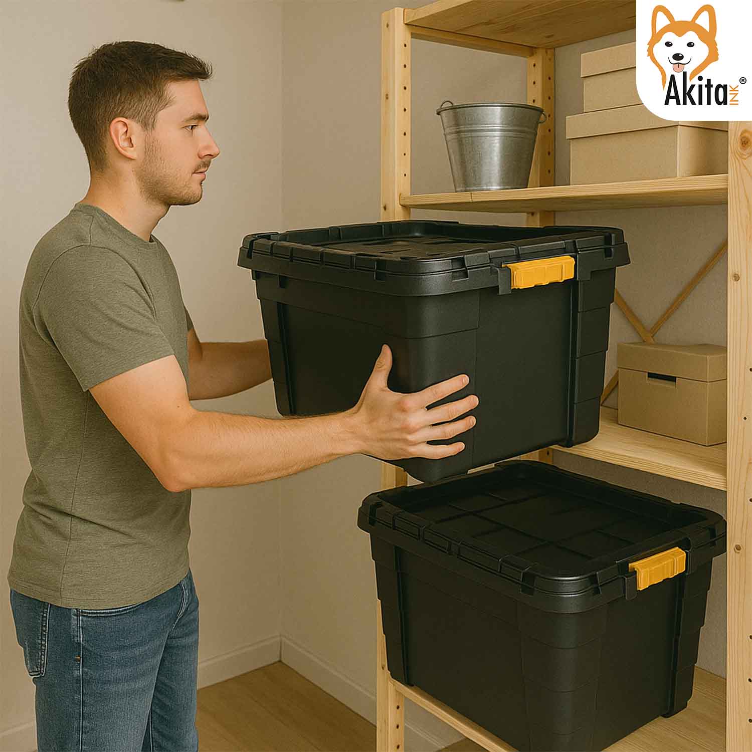 Contenitore Box 40L Magic 4 aperture con Ruote Nero foto 3