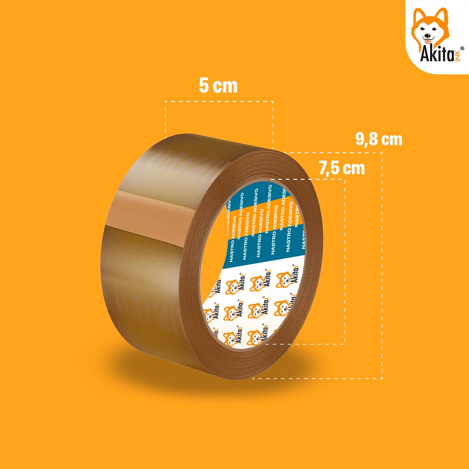 Akitaink 12 pz Nastro Adesivo Avana 50x66mt Silenzioso foto 3