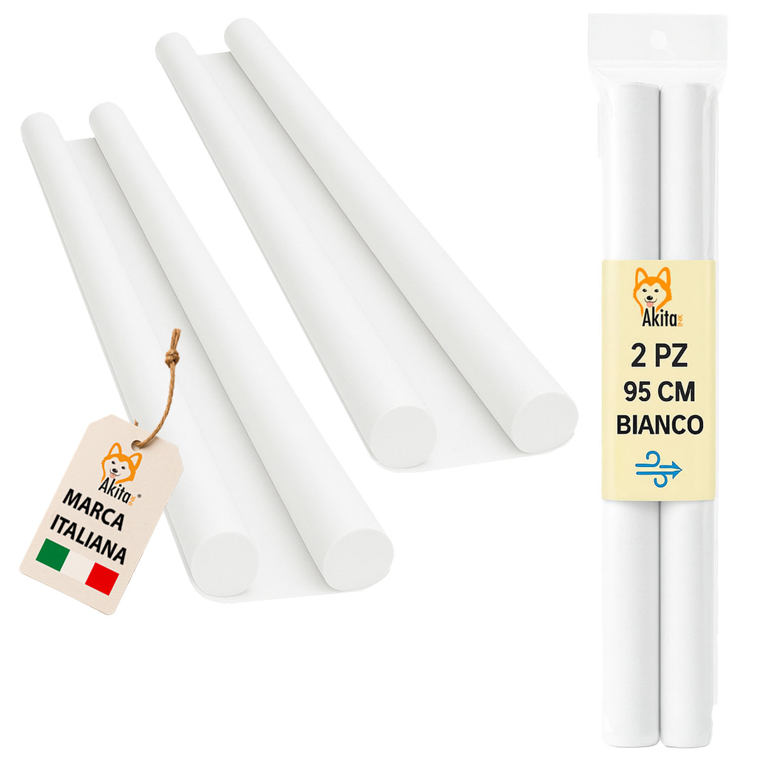 2 pz paraspifferi porta doppia guarnizione 95 cm bianco