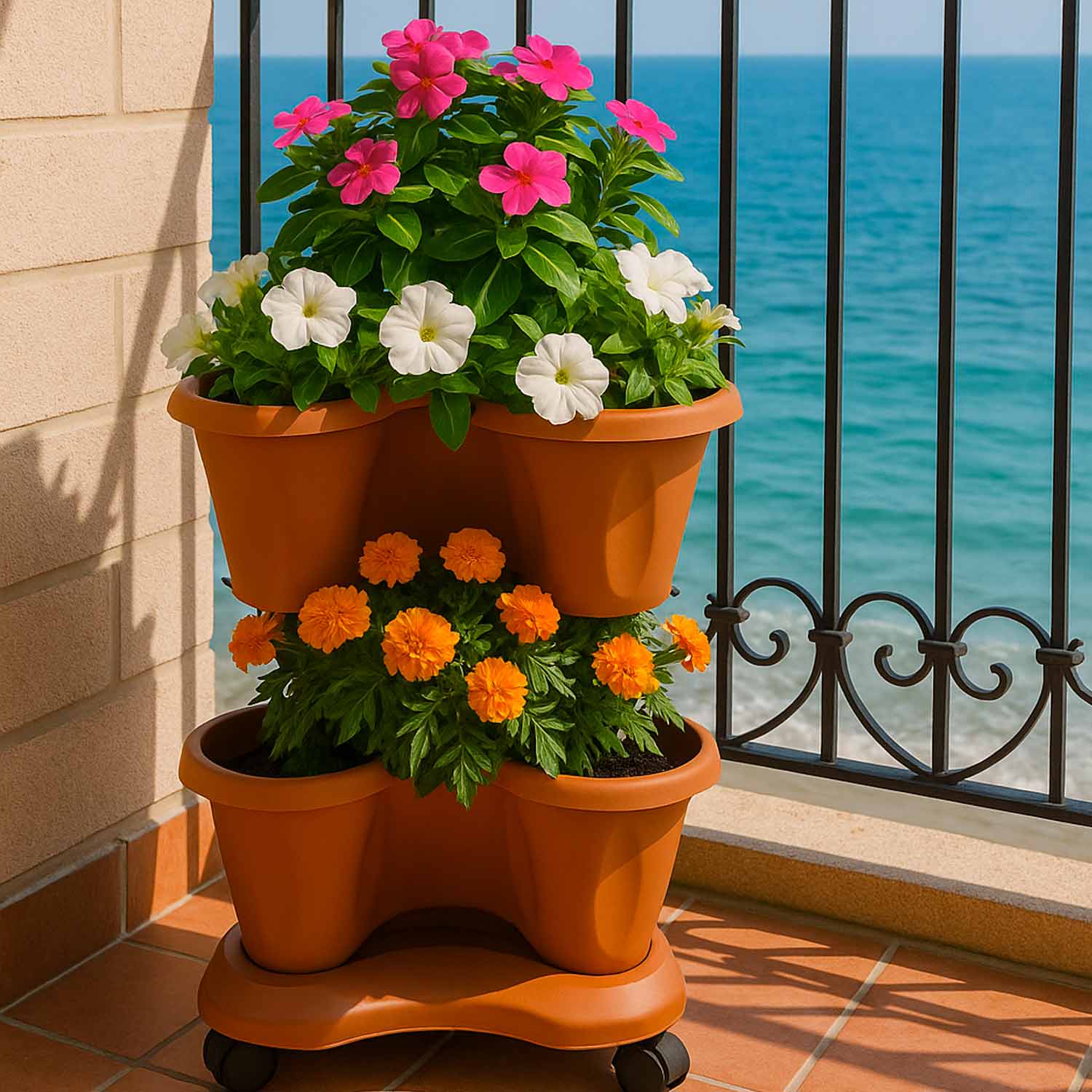 Bama Vaso Trifoglio terracotta foto 3