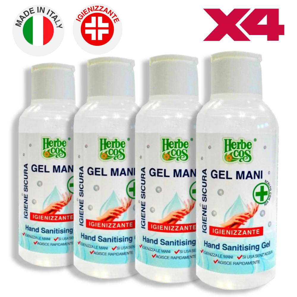 Gel igienizzante mani 4pz. 120ml antibatterico Herbe cos Igiene mani senza acqua foto 2