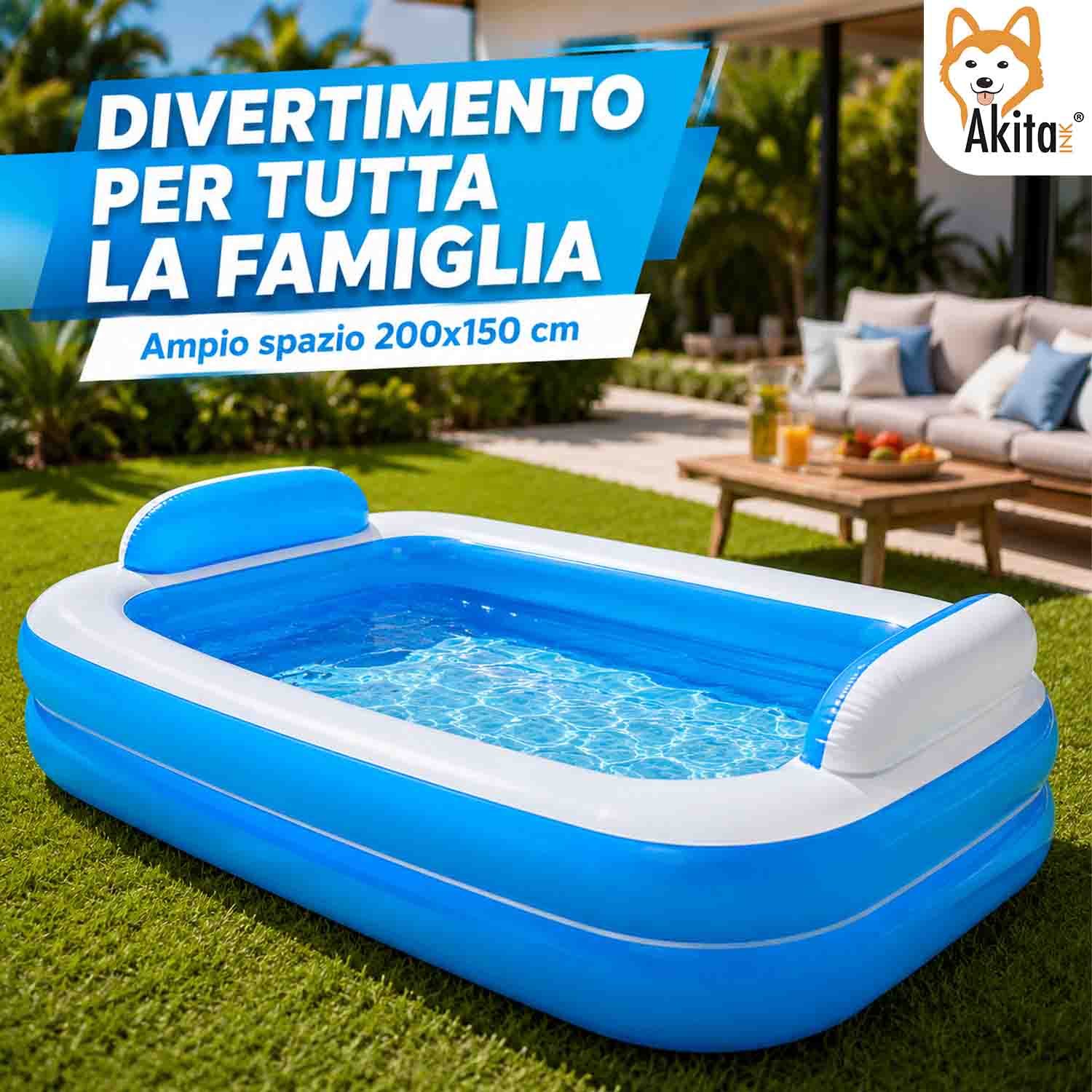 Piscina Gonfiabile 200x150 cm con Cuscini 3 foto 4