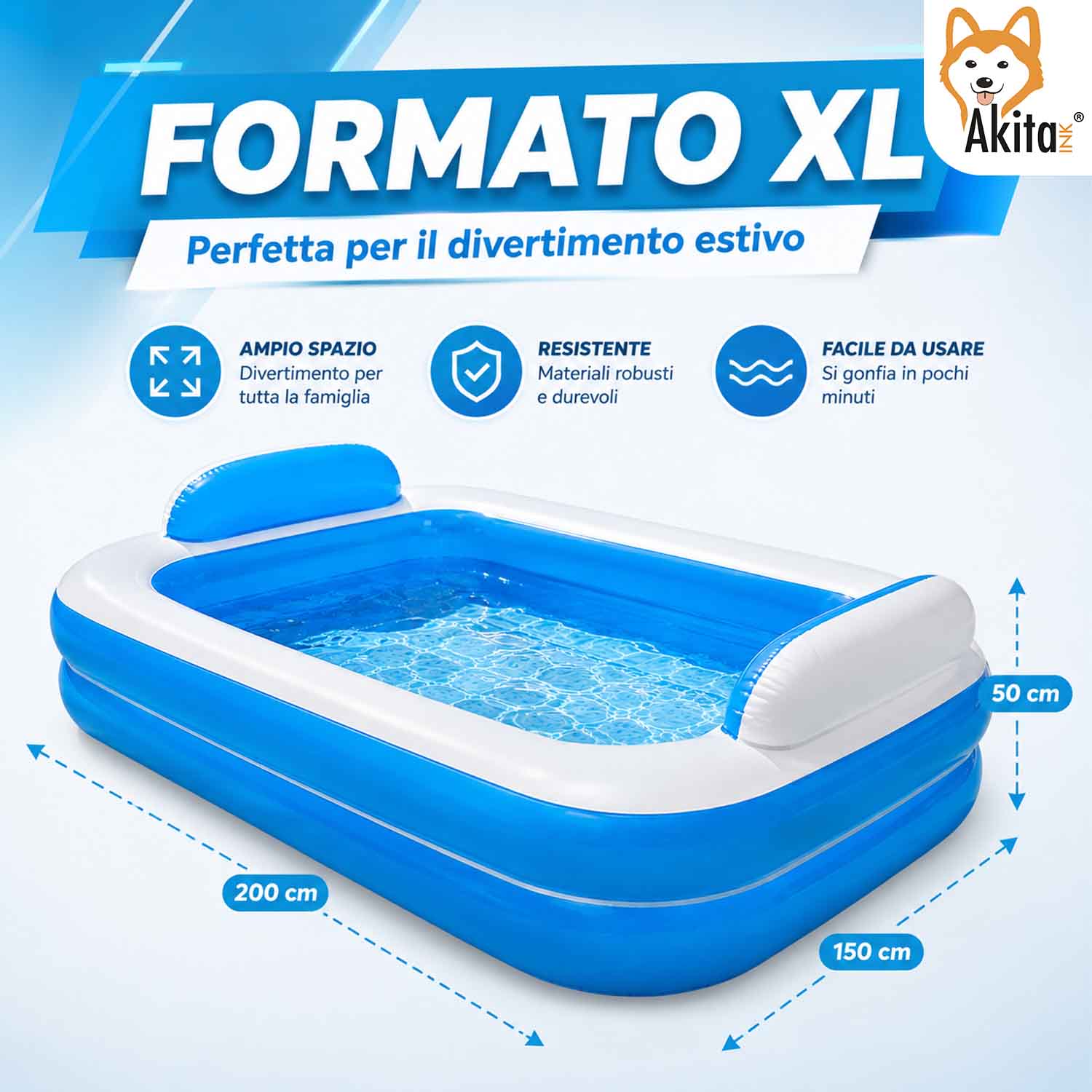 Piscina Gonfiabile 200x150 cm con Cuscini 3 foto 5