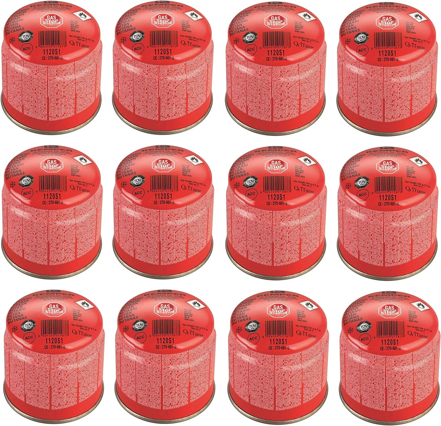 12 BOMBOLETTA Cartuccia CARTUCCE A Gas 190 GR Art. 1120S1 Kemper Sistema Sicuro foto 2