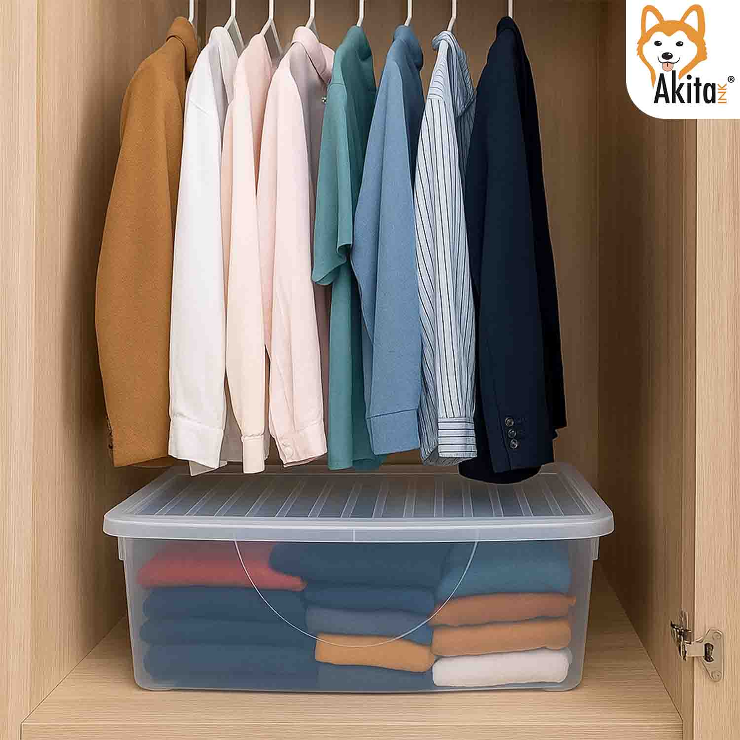 Set 4 Contenitori Plastica 40L con Coperchio doppia apertura foto 5