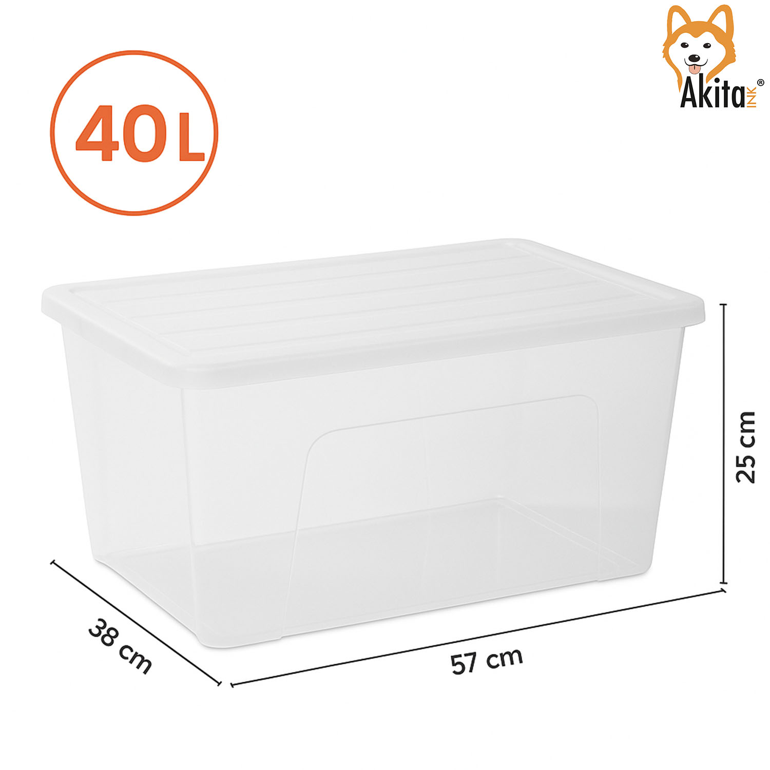Set 4 Contenitori Plastica 40L con Coperchio doppia apertura foto 3