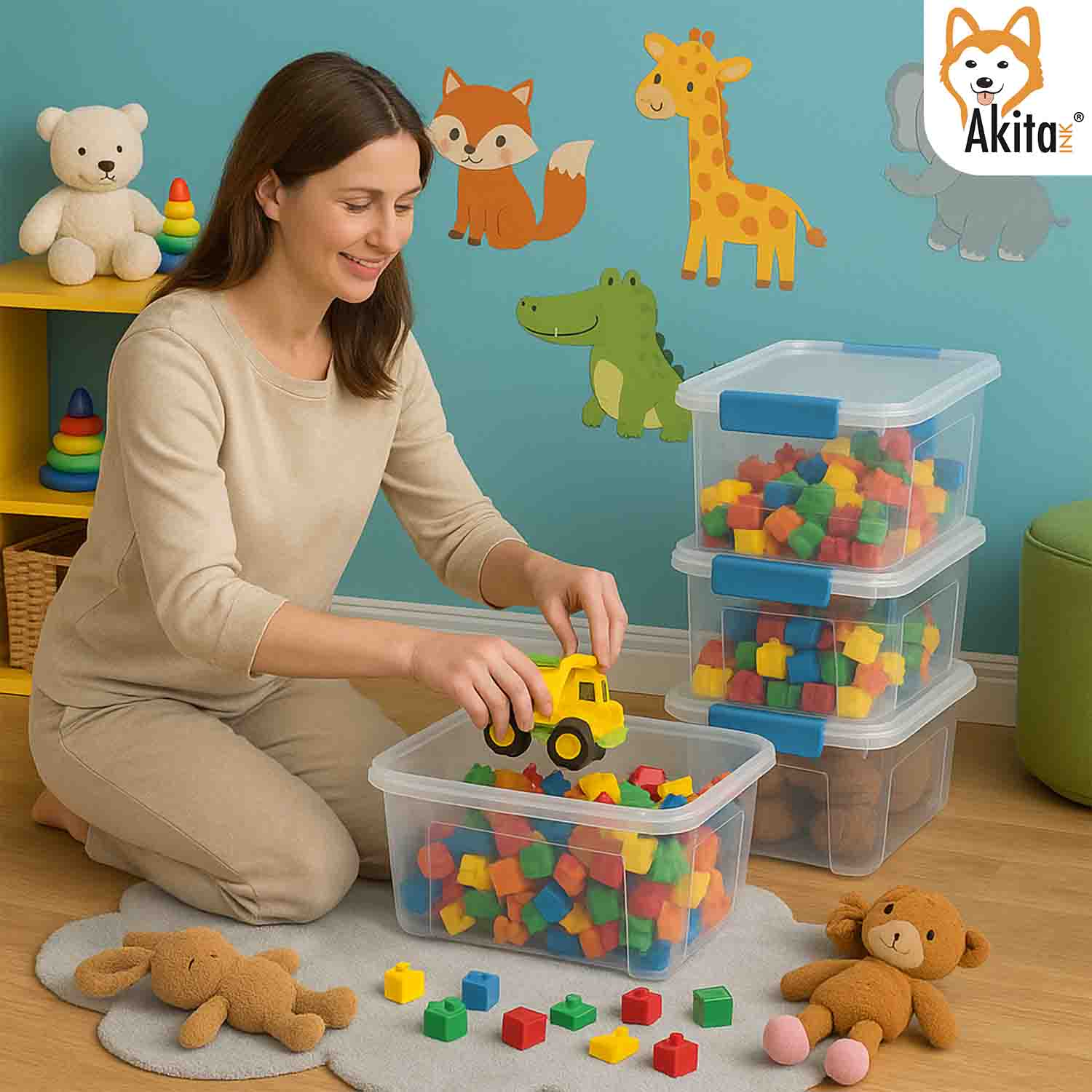 Set 4 Contenitori Plastica Trasparenti Akitaink con Clip  foto 6