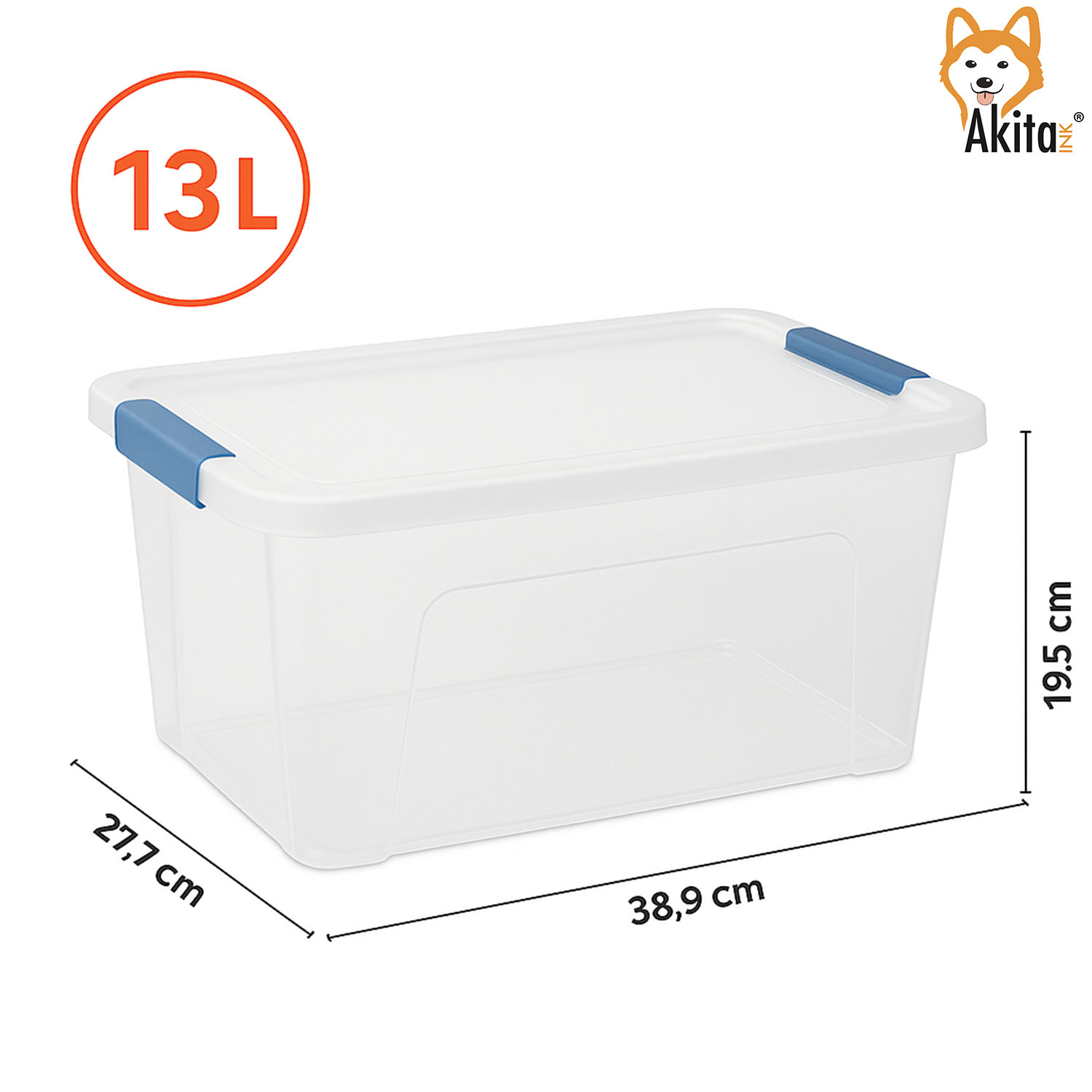 Set 4 Contenitori Plastica Trasparenti Akitaink con Clip  foto 4