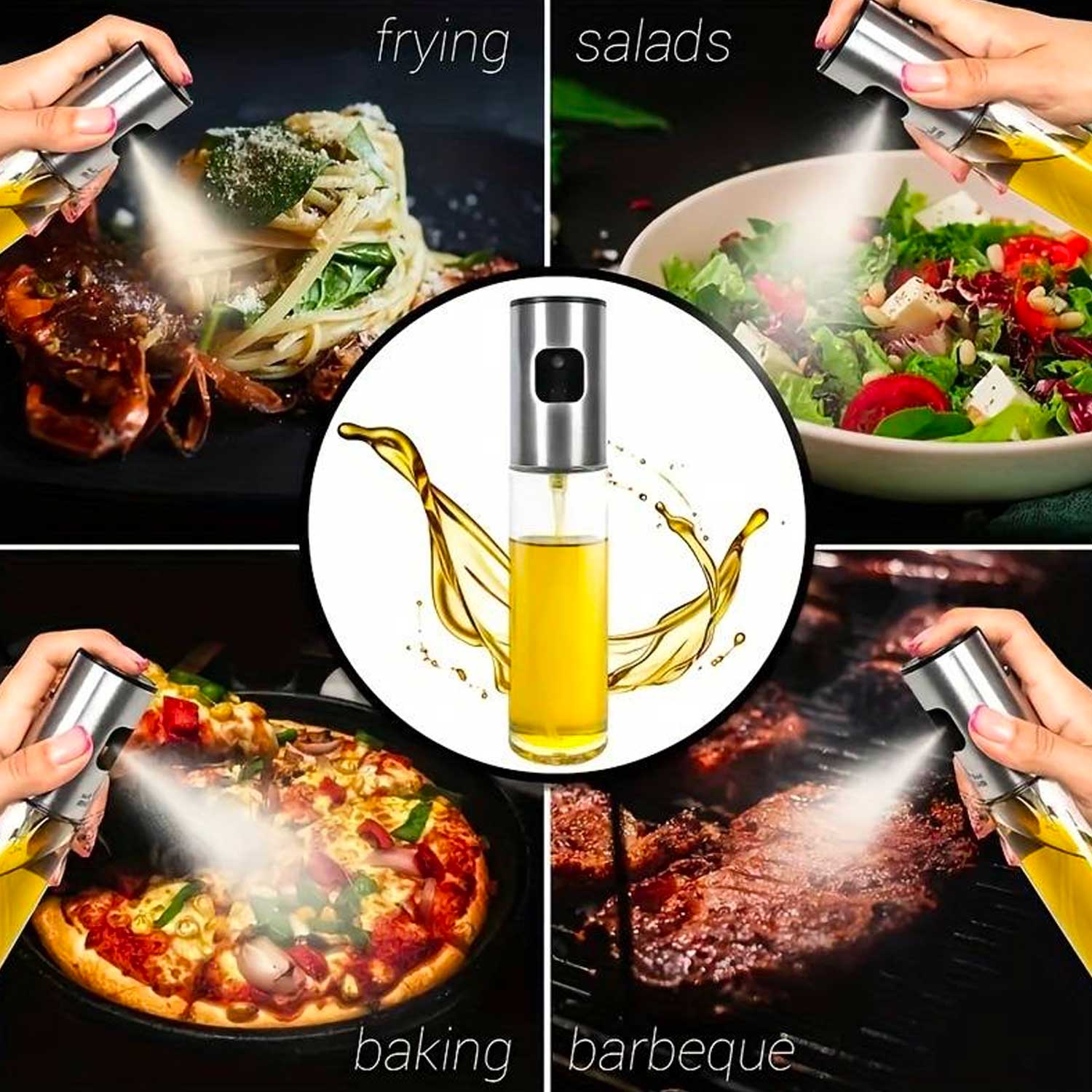 Akitaink - Spruzzatore Olio 250 ml, Spruzzino Olio per Friggitrice ad Aria foto 4
