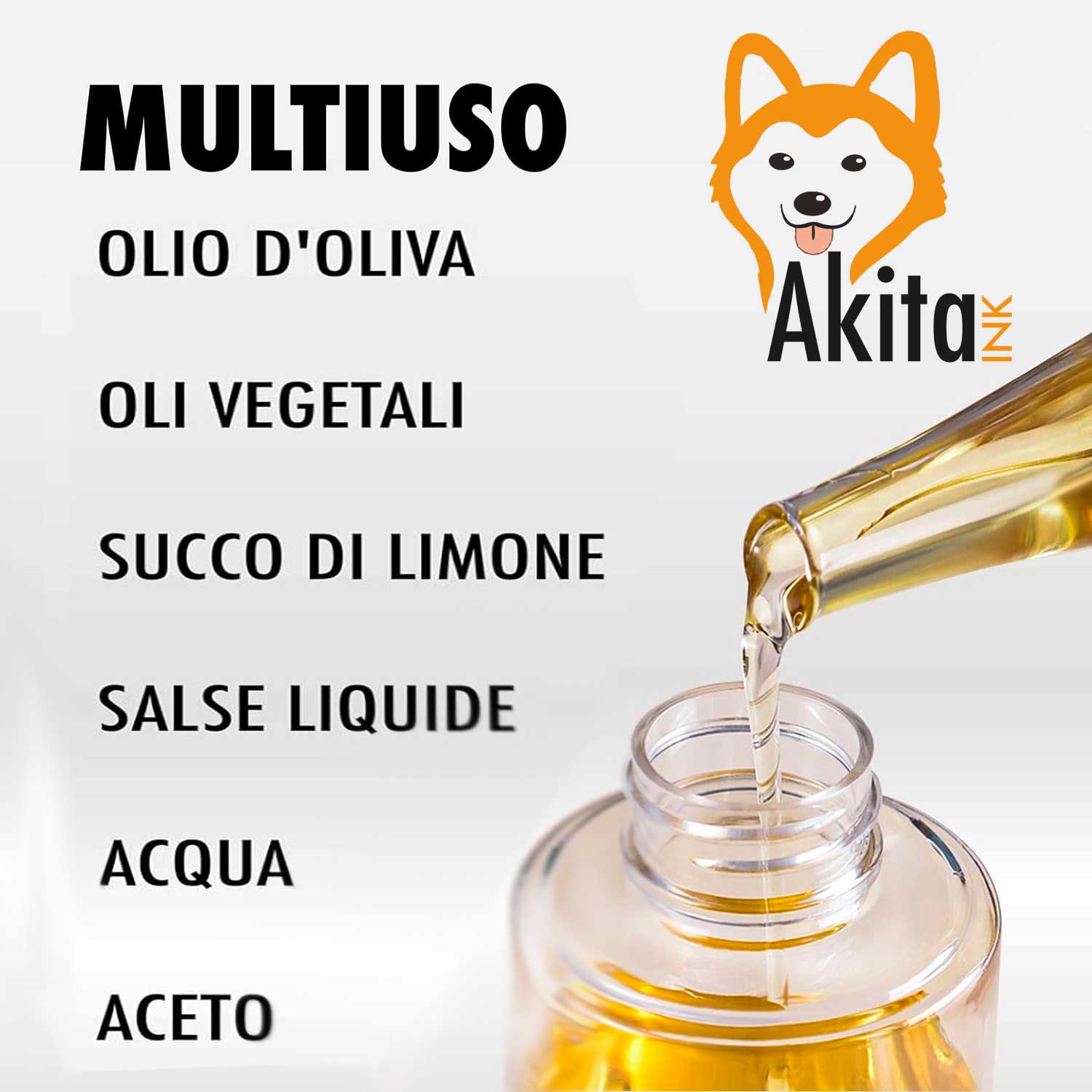 Akitaink - Spruzzatore Olio 250 ml, Spruzzino Olio per Friggitrice ad Aria foto 5