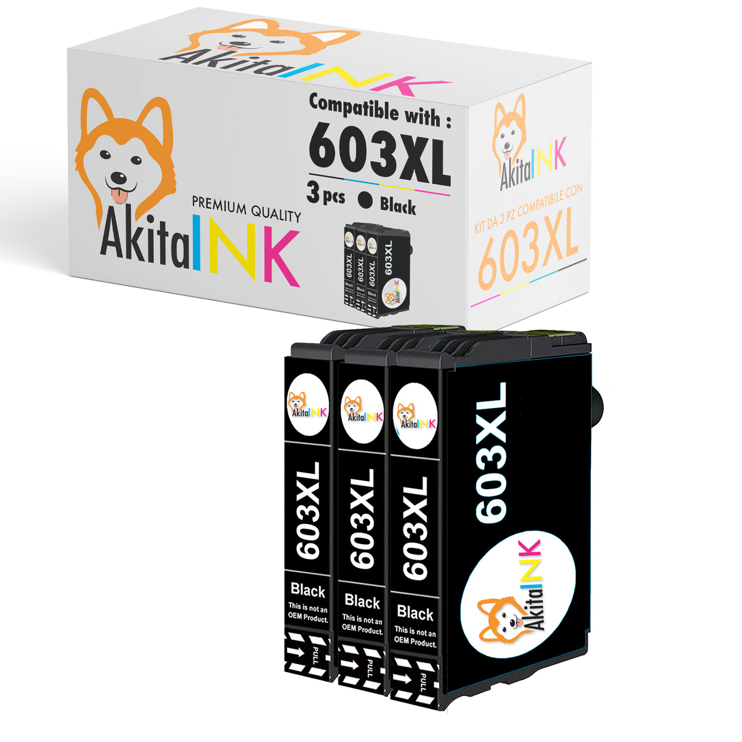 Epson 603 XL 3 cartucce compatibile (C13T03A64010) nero 603XL foto 2