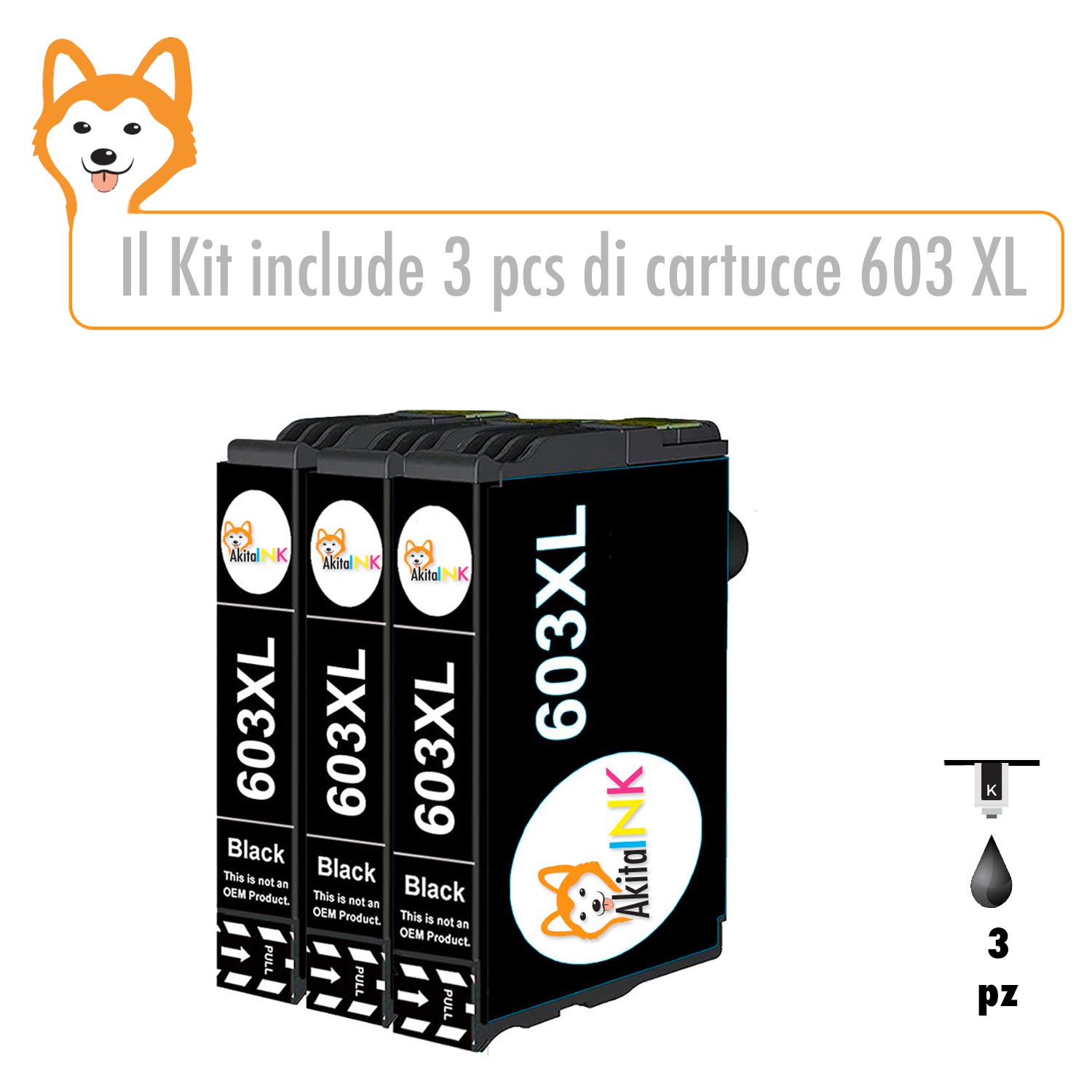 Epson 603 XL 3 cartucce compatibile (C13T03A64010) nero 603XL foto 3
