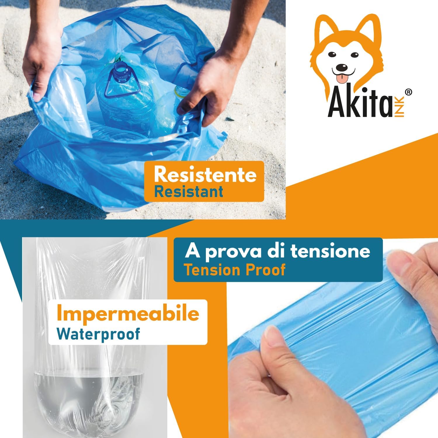 240 Sacchi Pattumiera 30L 50x60 AkitaINK - Alta Resistenza foto 4
