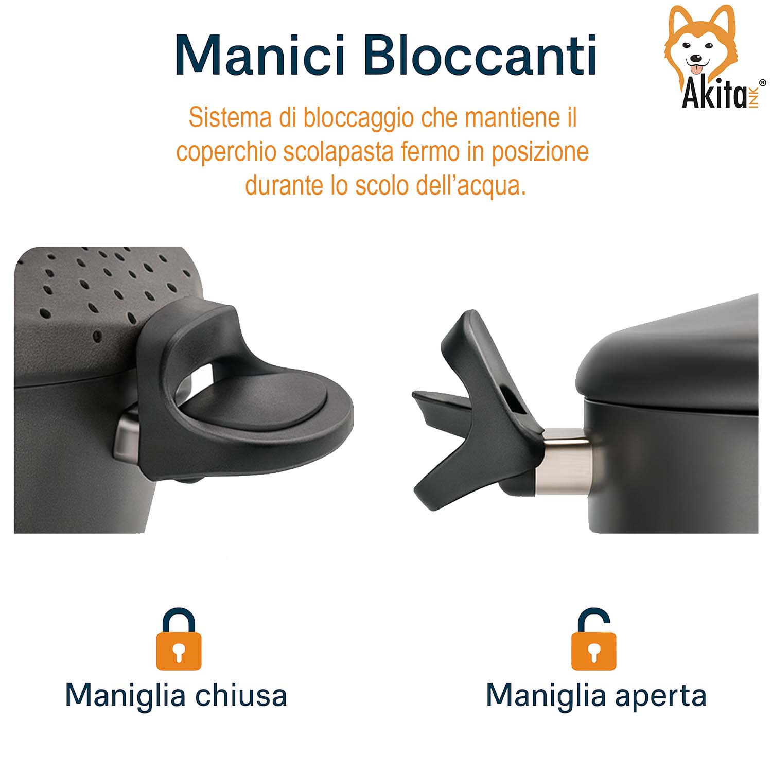 Pentola 22cm 5L Scolapasta Integrato Scoli' Antiaderente foto 4