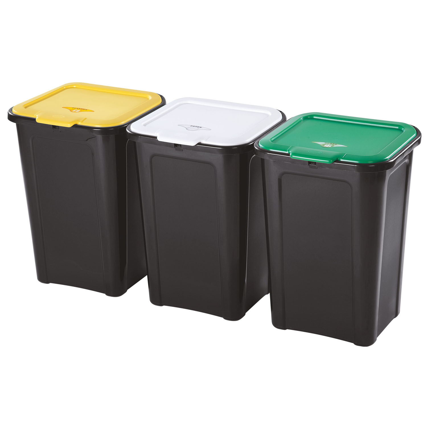 Tris pattumiere e bidoni 44l salvaspazio raccolta differenziata