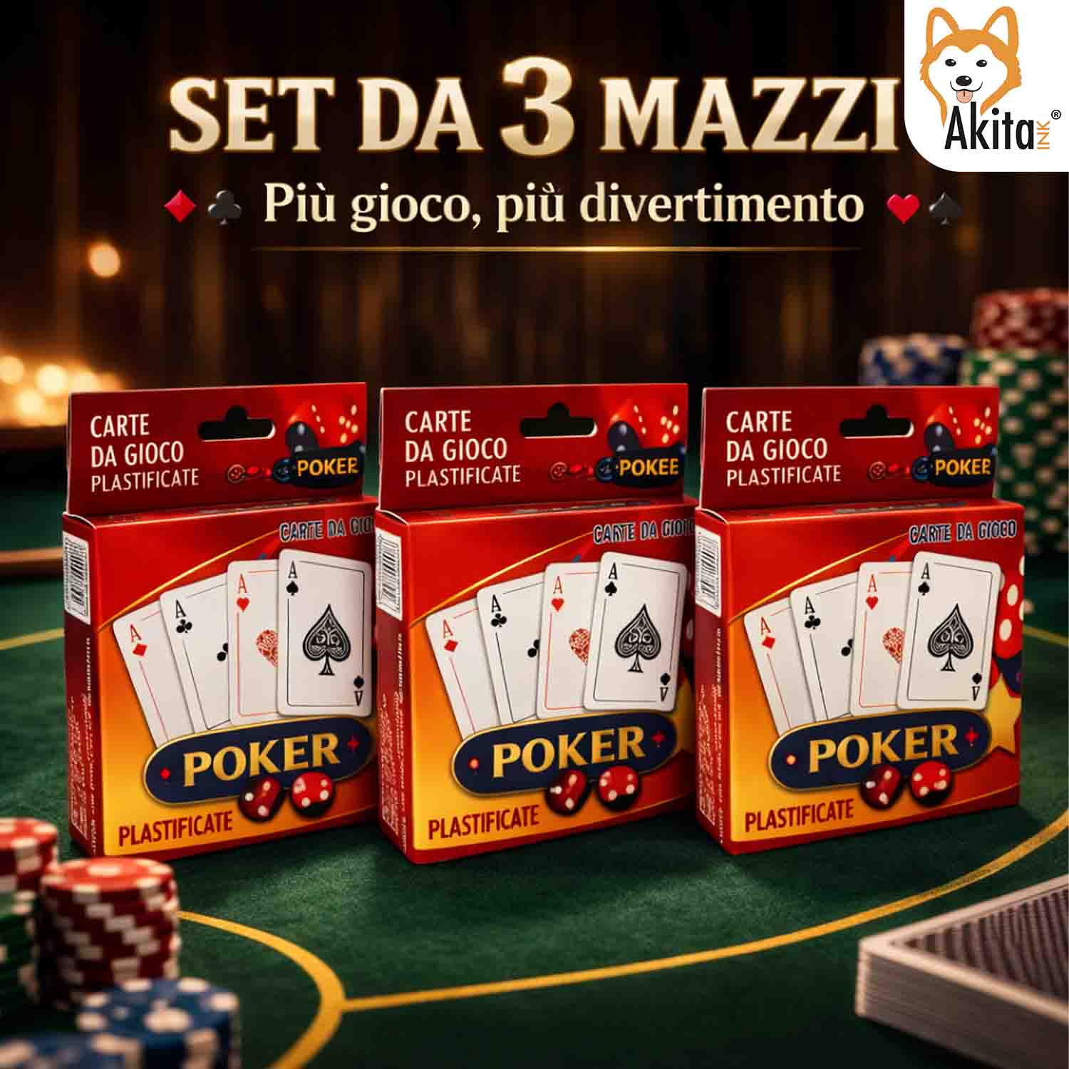 Carte da Gioco Francesi Plastificate 3 Mazzi foto 5