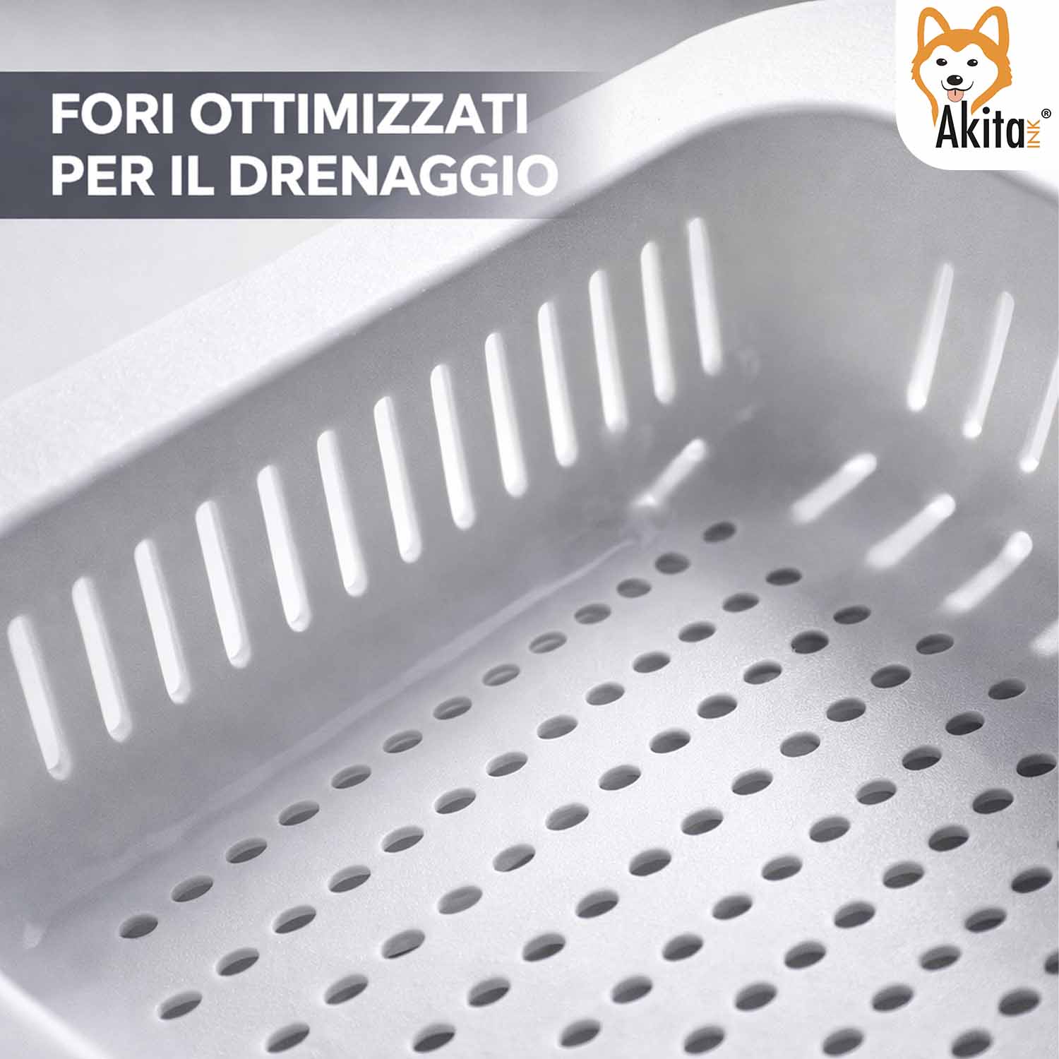 Cesto Telescopico Lavello Allungabile Scolapiatti Bianco foto 5