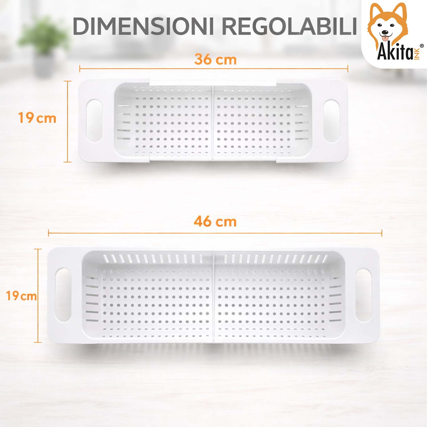 Cesto Telescopico Lavello Allungabile Scolapiatti Bianco foto 4