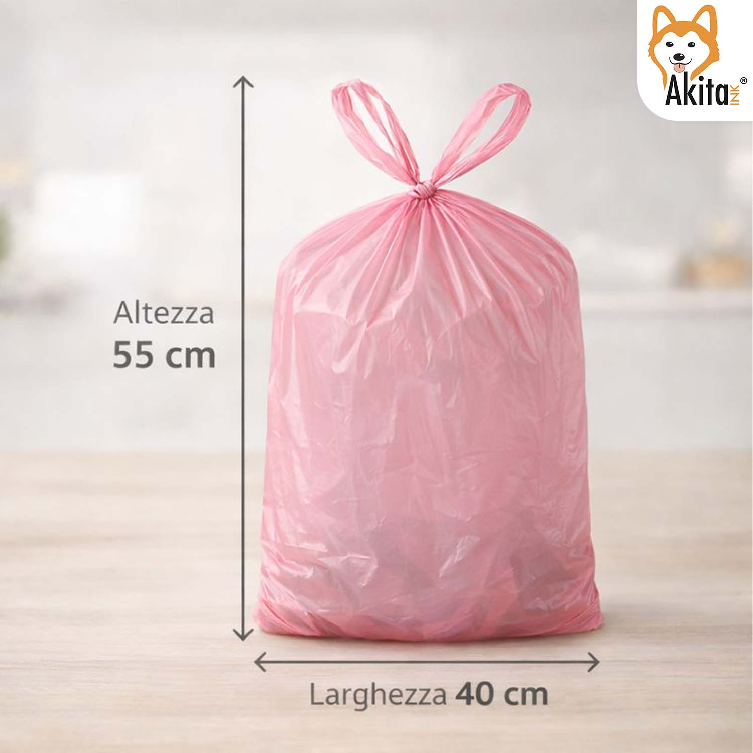 120 Sacchi Nettezza Antiforo Con Manici 40x55 cm Rosa foto 5