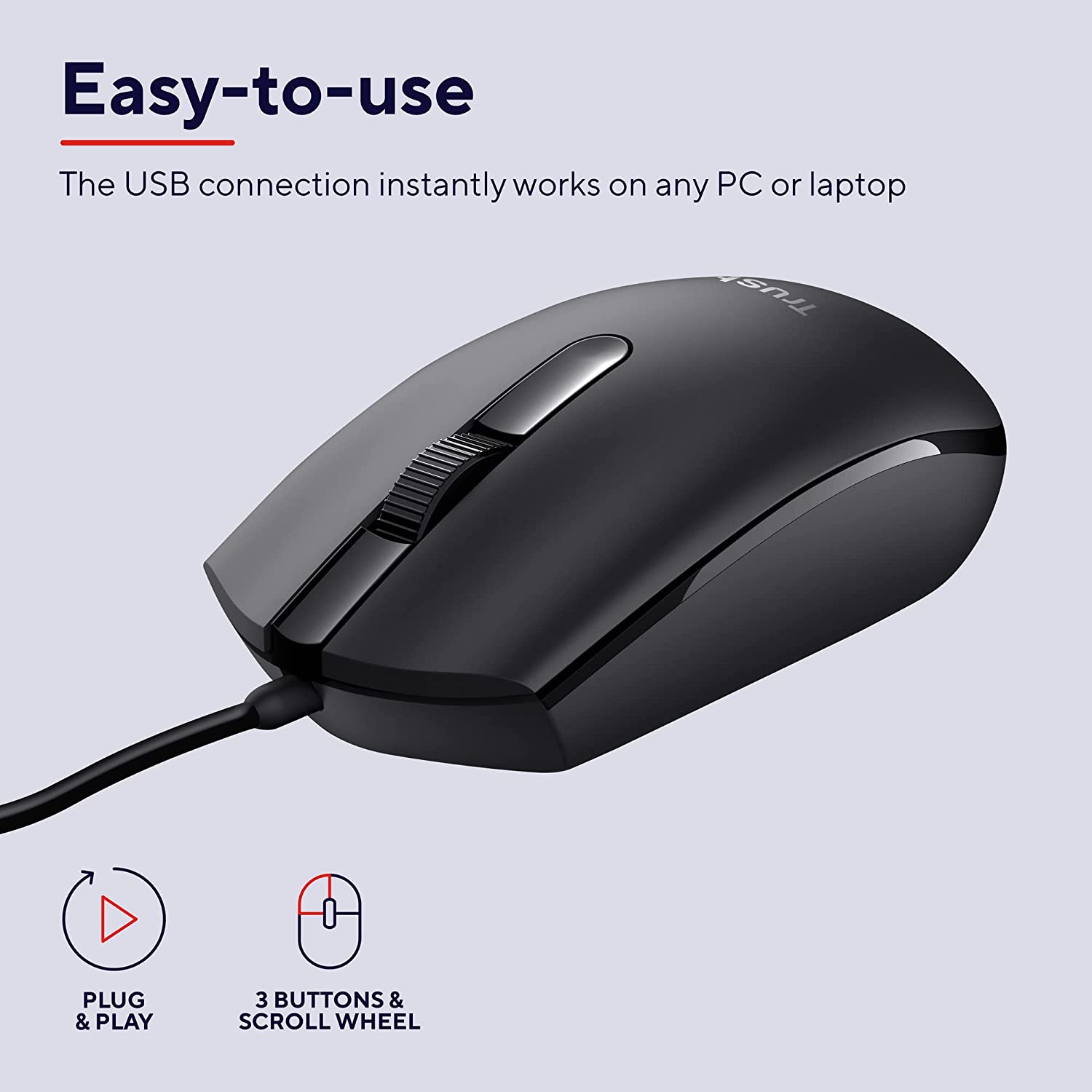 MOUSE TRUST ZIVA - USB BLACK 21947 foto 3