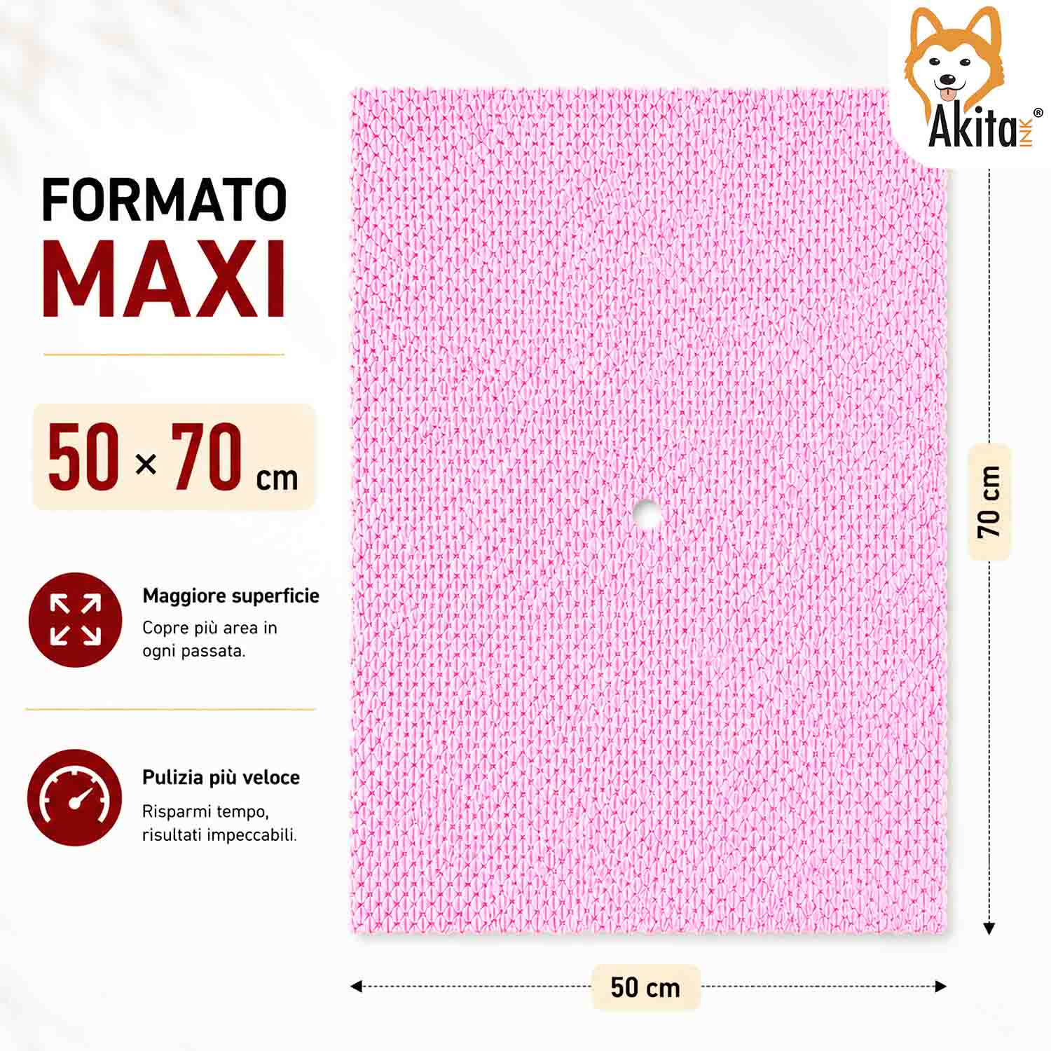 Akitaink 3 Panni Pavimenti Microfibra Arabico 50x70 cm foto 6