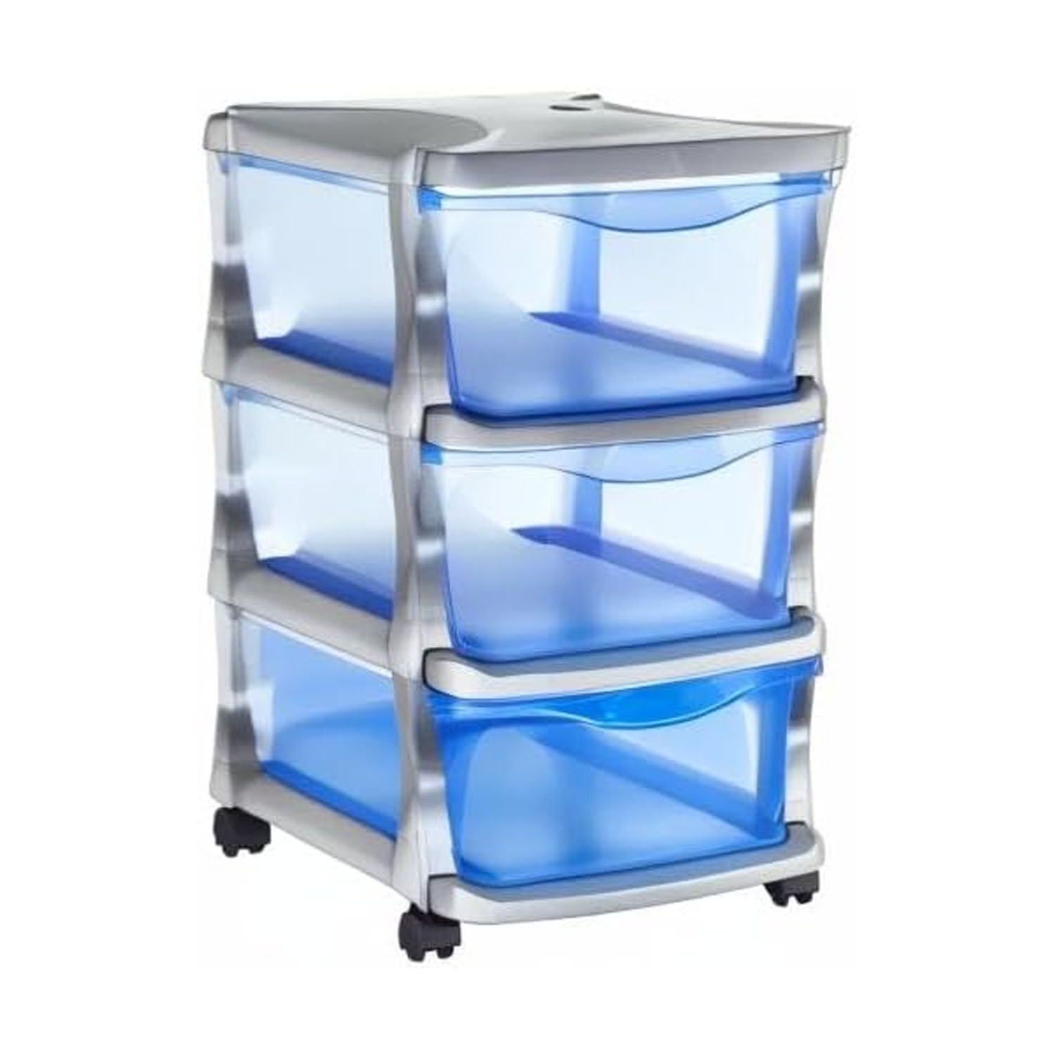 Bama Insieme Cassetti con Ruote Argento 36x40x62 cm foto 4