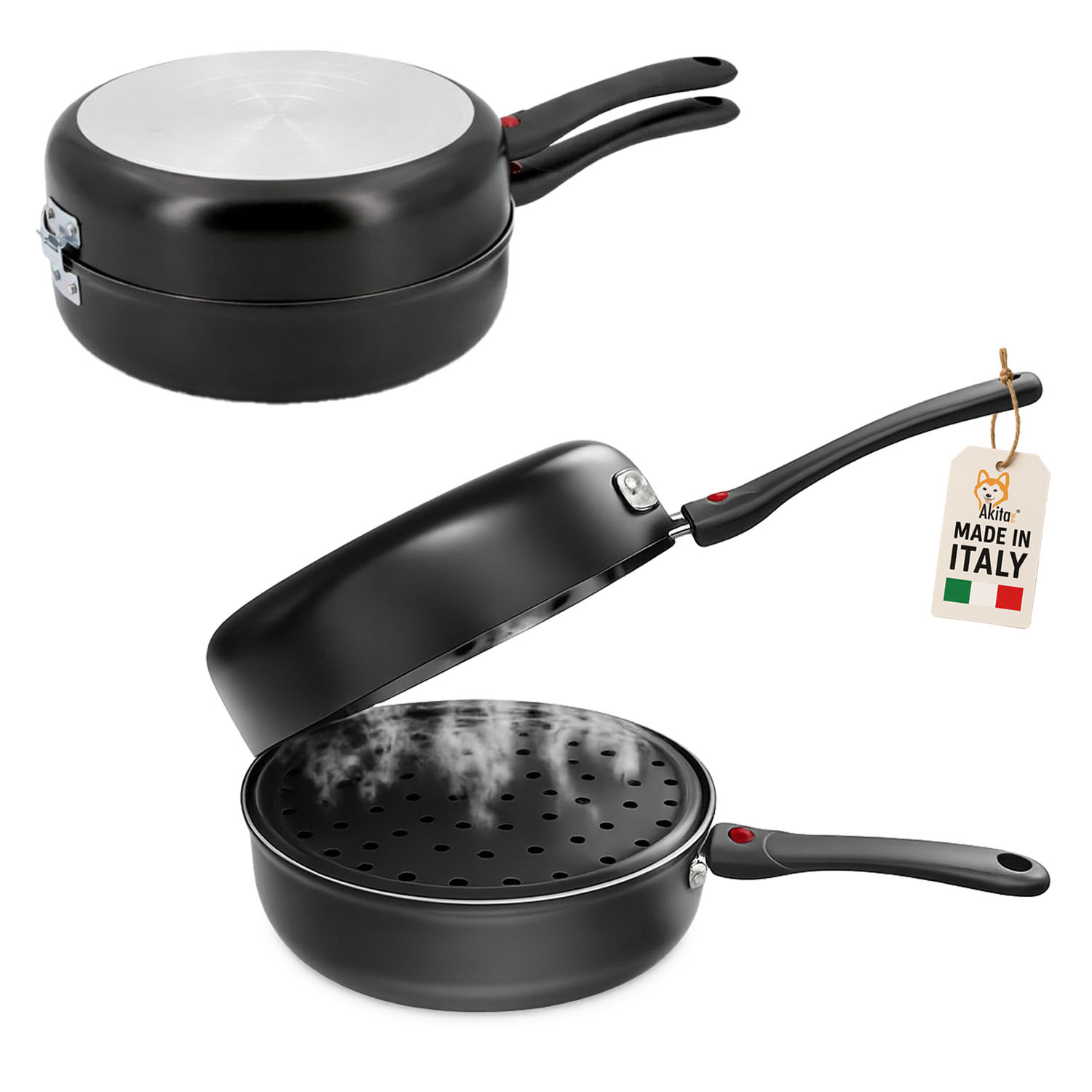 Fornetto con vaporiera 24 cm antiaderente multiuso