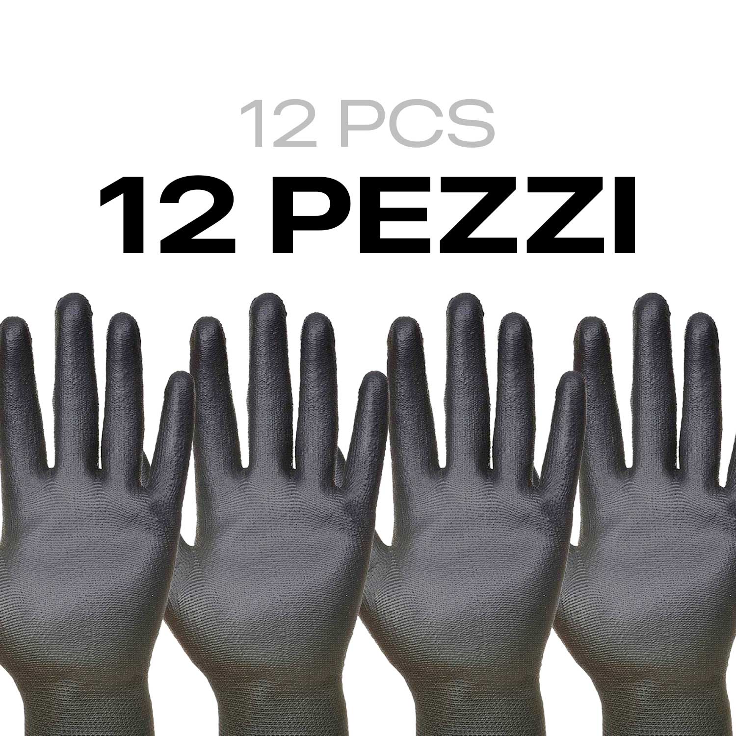 Set da 12 Paia di Guanti da Lavoro Taglia 9 L Resistenza Abrasione e Antitaglio foto 5