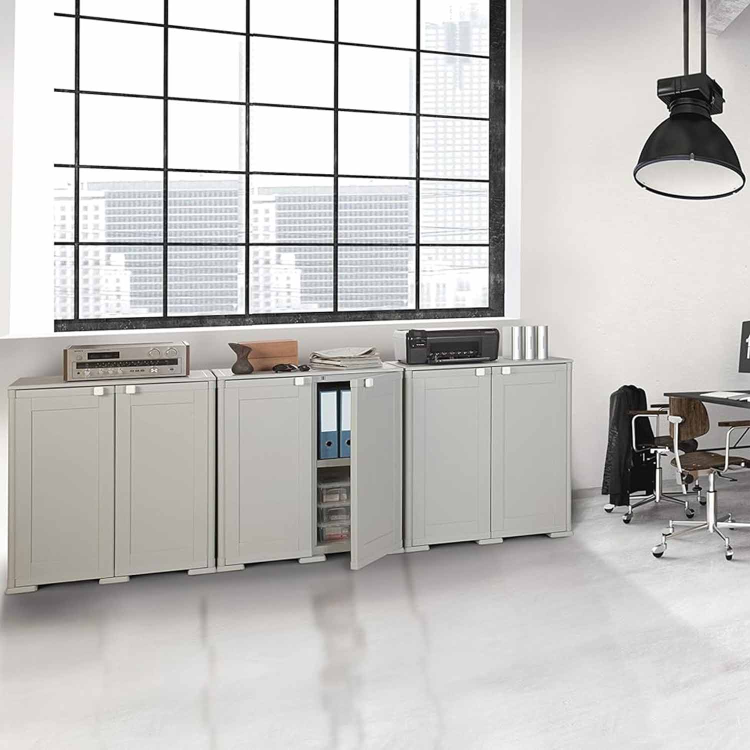 Armadio Tontarelli Simplex Basso 1 Ripiano Grigio foto 6