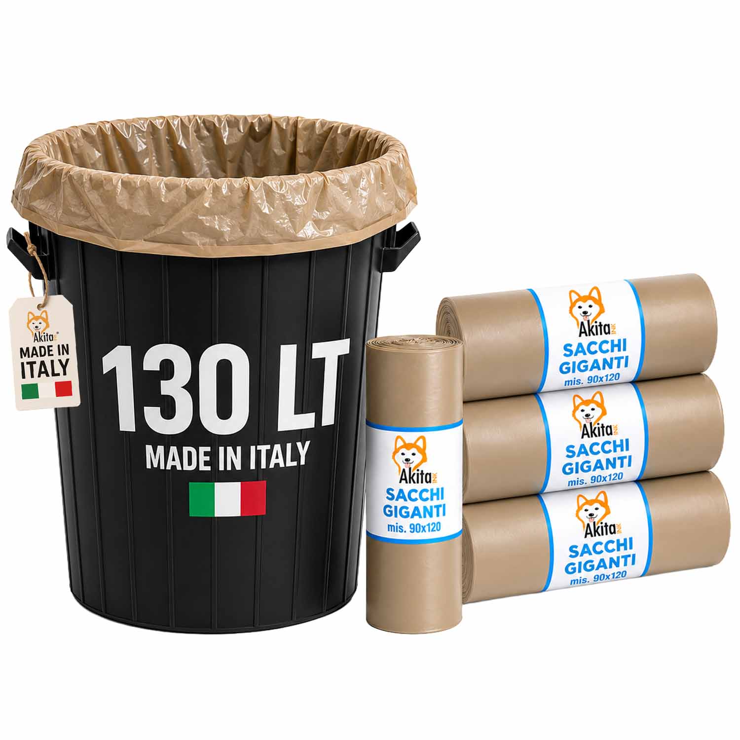 Sacchi spazzatura grandi 90x120 ambra - 40pz