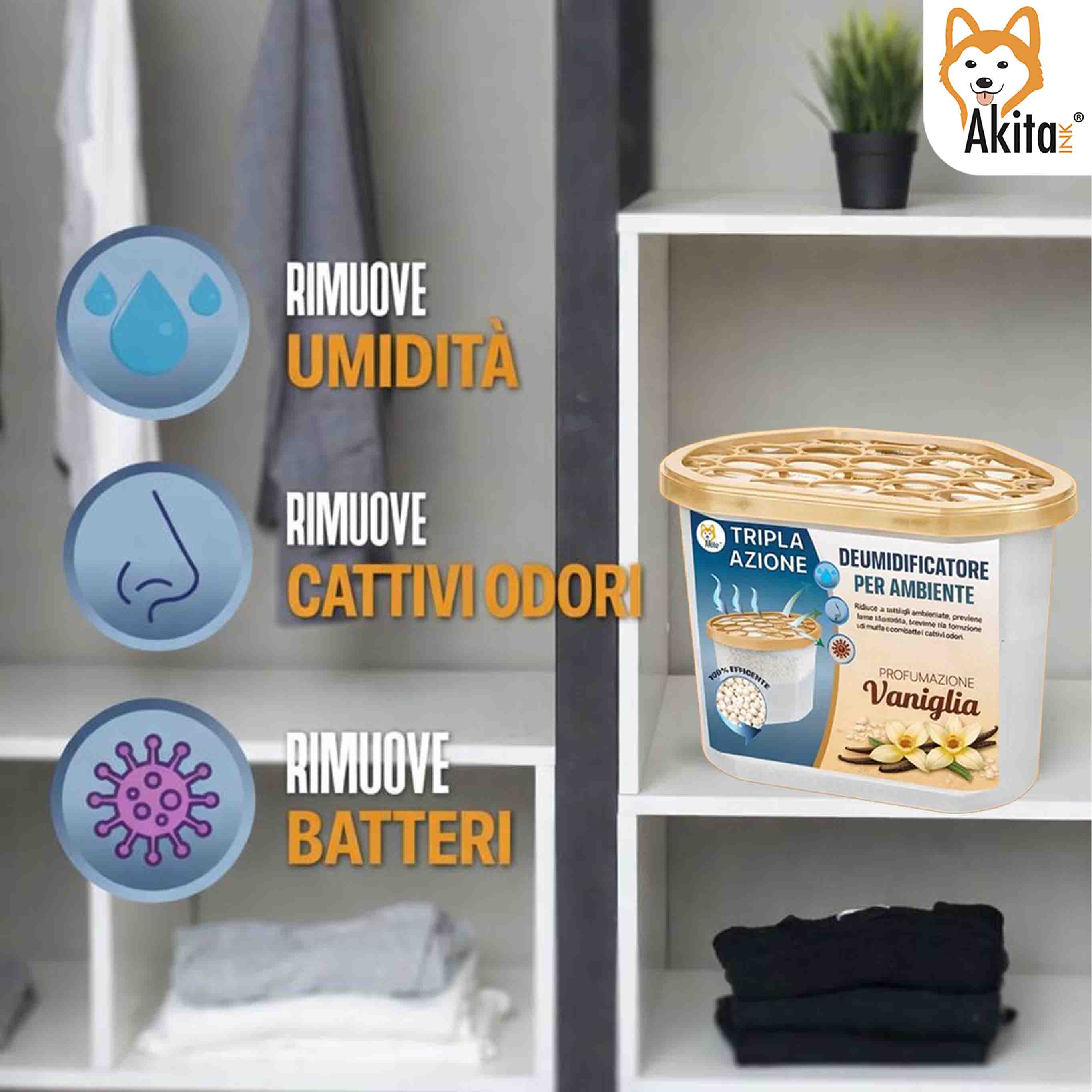 Set 6 Assorbiumidita' Deumidificatori Vaniglia 500 ml foto 4