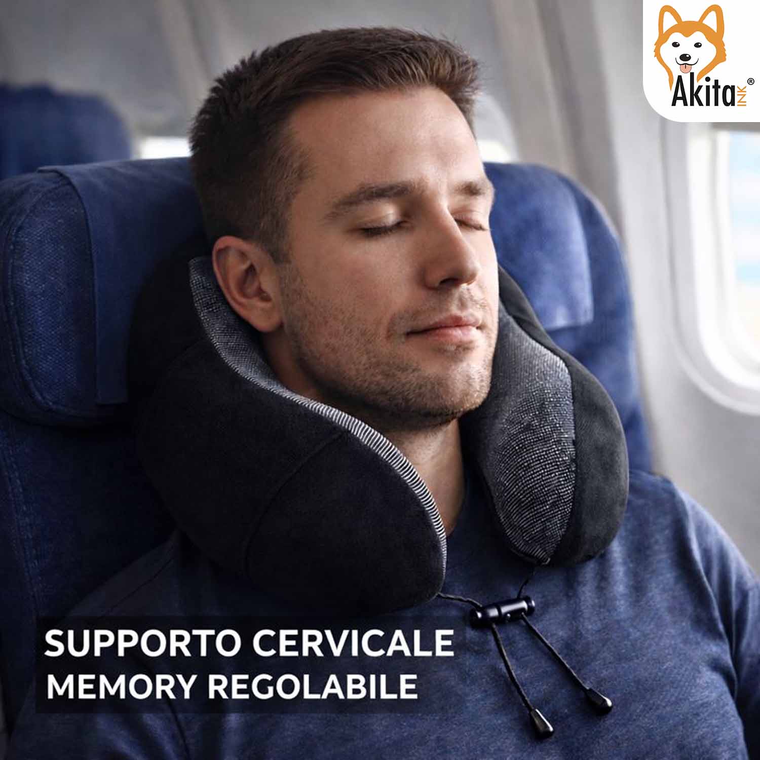 Cuscino da Viaggio Cervicale in Memory Foam Regolabile foto 3