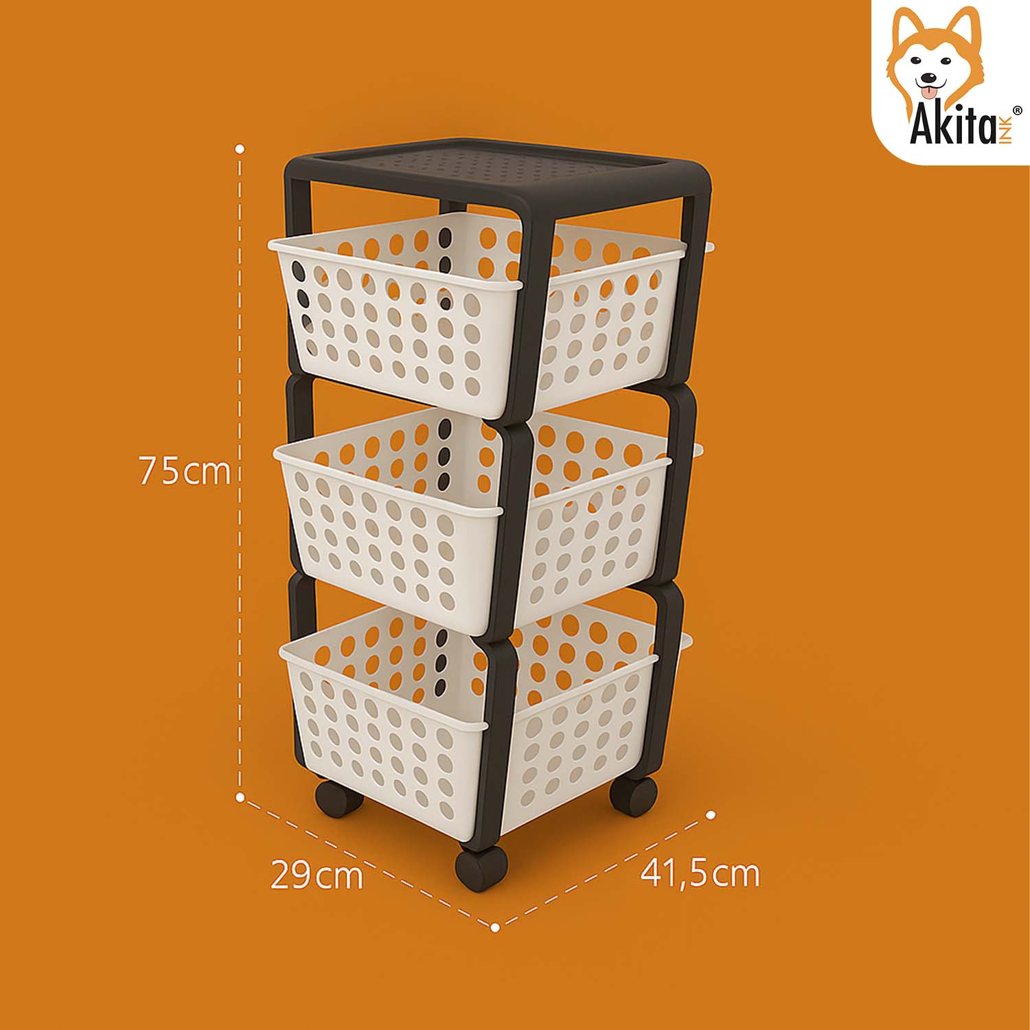 Carrello Portatutto 3 Ripiani Bianco con Ruote Salvaspazio foto 4