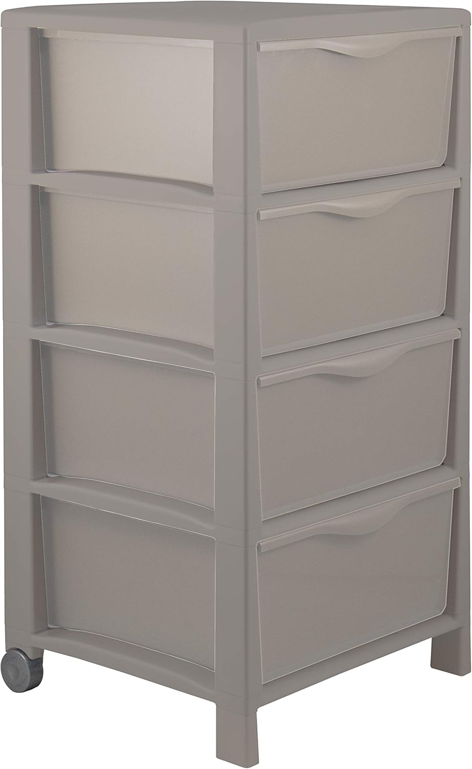 Belli e FORTI Cassettiera 4 cassetti, Polipropilene, Tortora, 39.50 x 38 x 82 foto 2