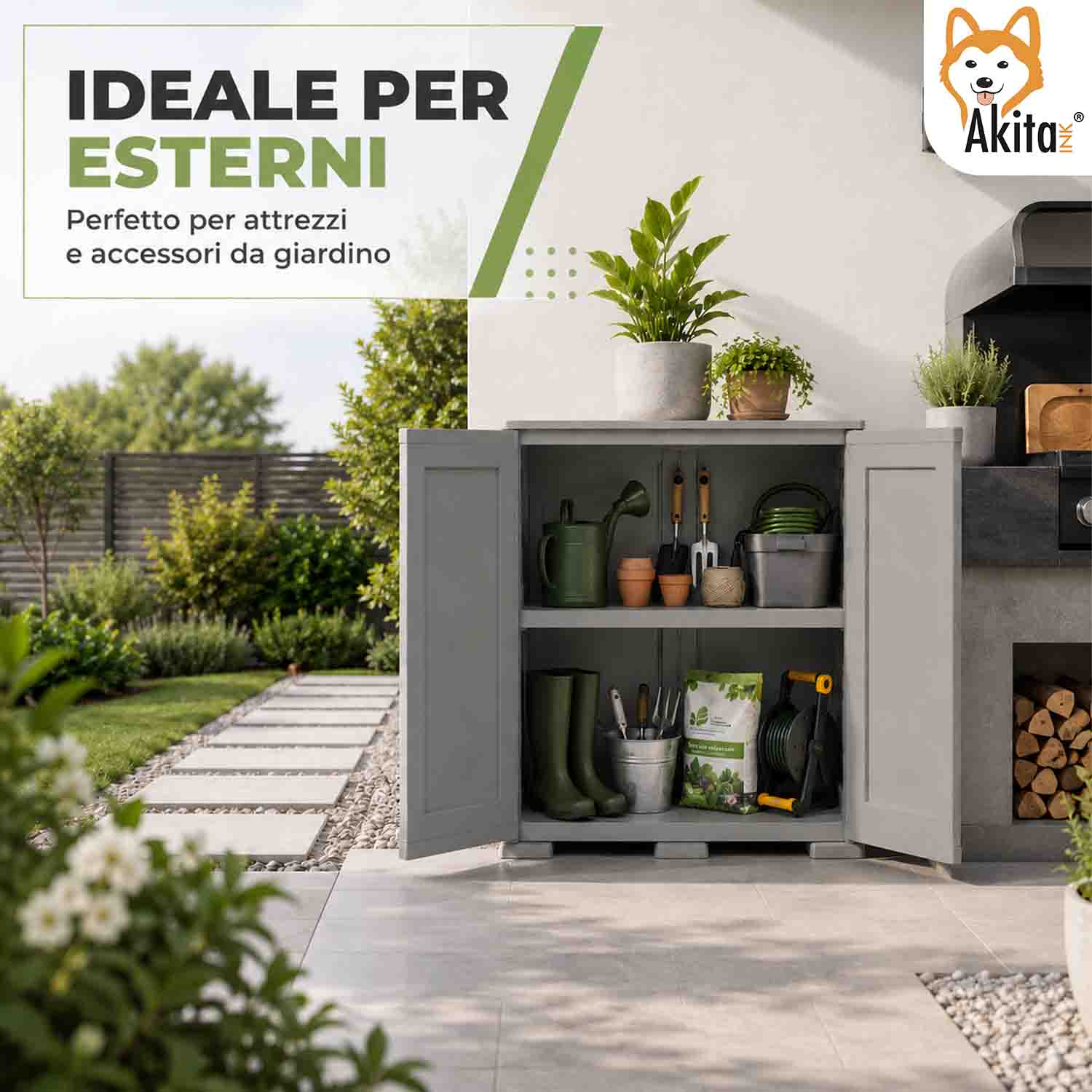 Armadio Simplex Basso 1 Ripiano Grigio foto 5