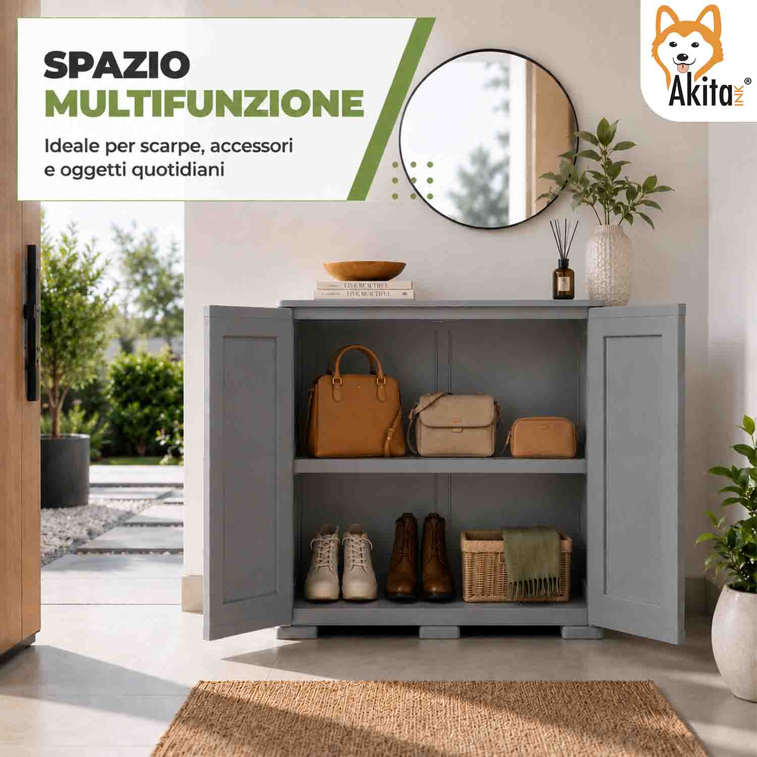 Armadio Simplex Basso 1 Ripiano Grigio foto 4